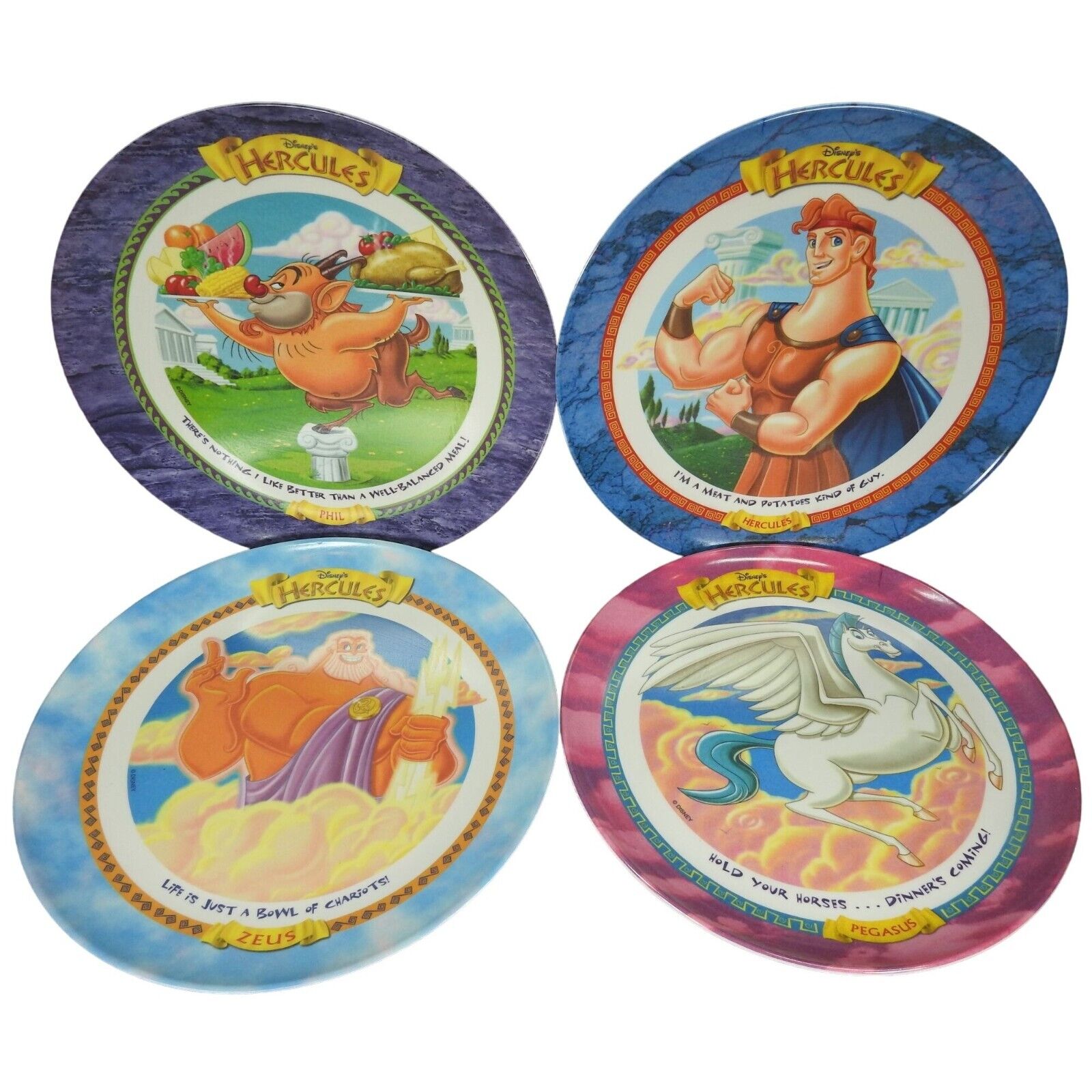 Vintage Set of 4 McDonald\'s Disney Hercules Movie Collector Plates 1997 9.5\