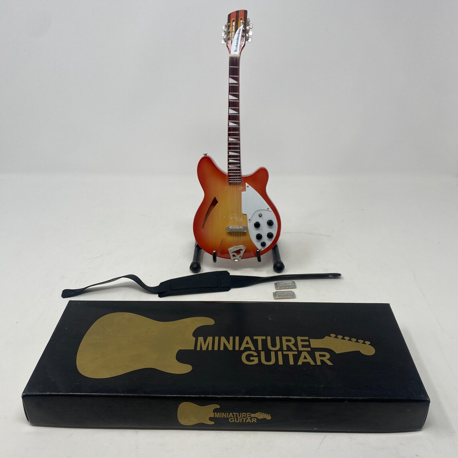 MINOR DAMAGE Miniature Sunburst Guitar TOM PETTY Display GIFT Memorabilia