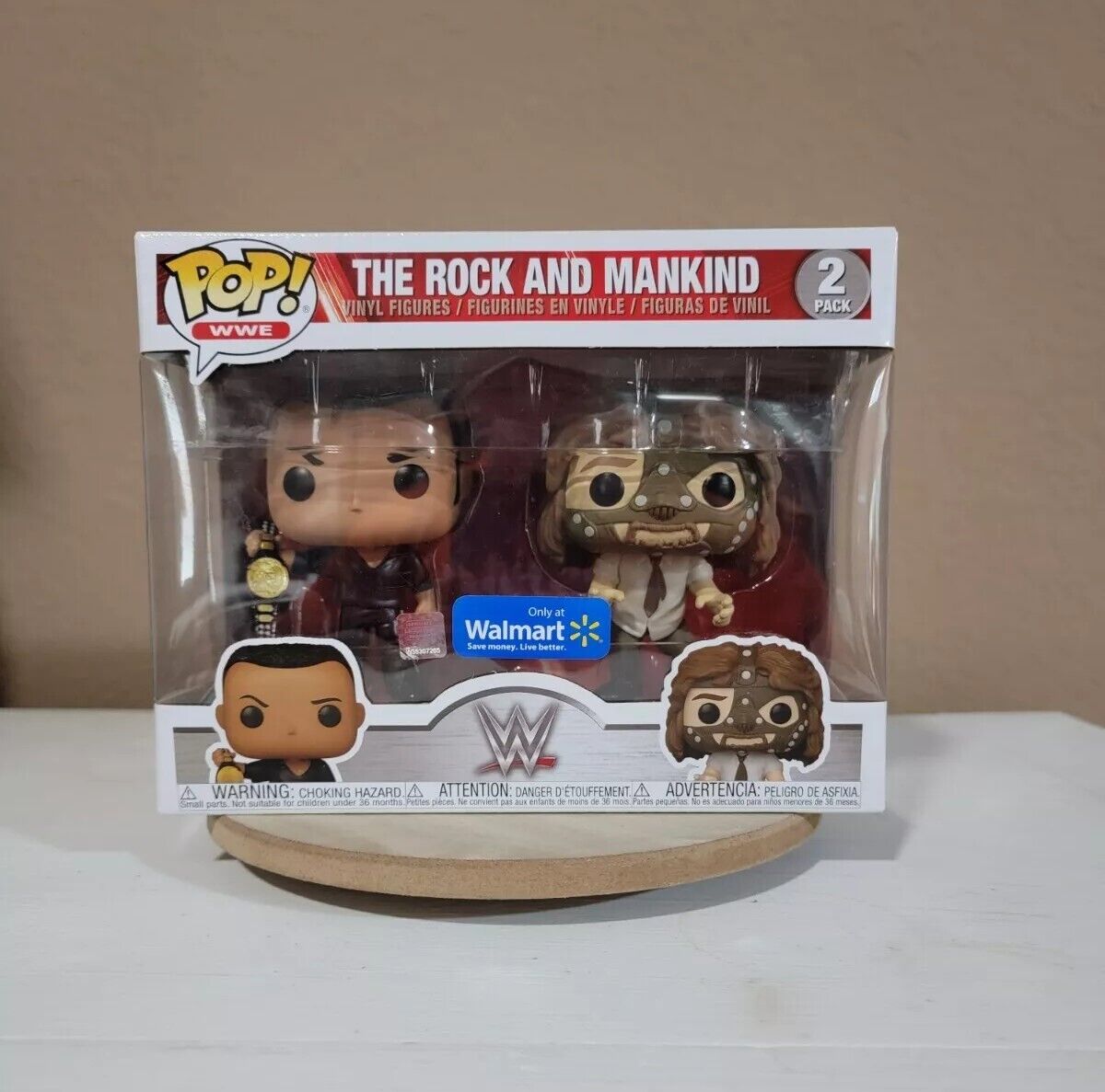 Funko Pop The Rock and Mankind 2-Pack WWE WWF (WalMart Exclusive) New Vinyl 