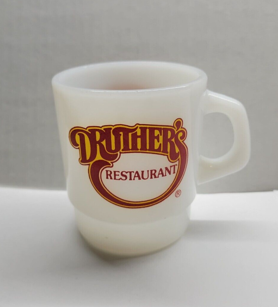 Vintage Termocrisa Druther's Restaurant D Handle Milk Glass Mug
