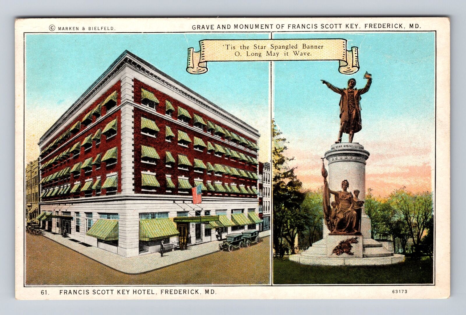 Frederick MD-Maryland, Francis Scott Key Hotel, Advertisement, Vintage Postcard