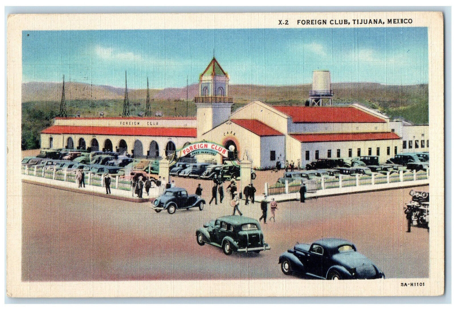 1938 Entrance Arch to Foreign Club Tijuana Mexico Vintage Posted Postcard