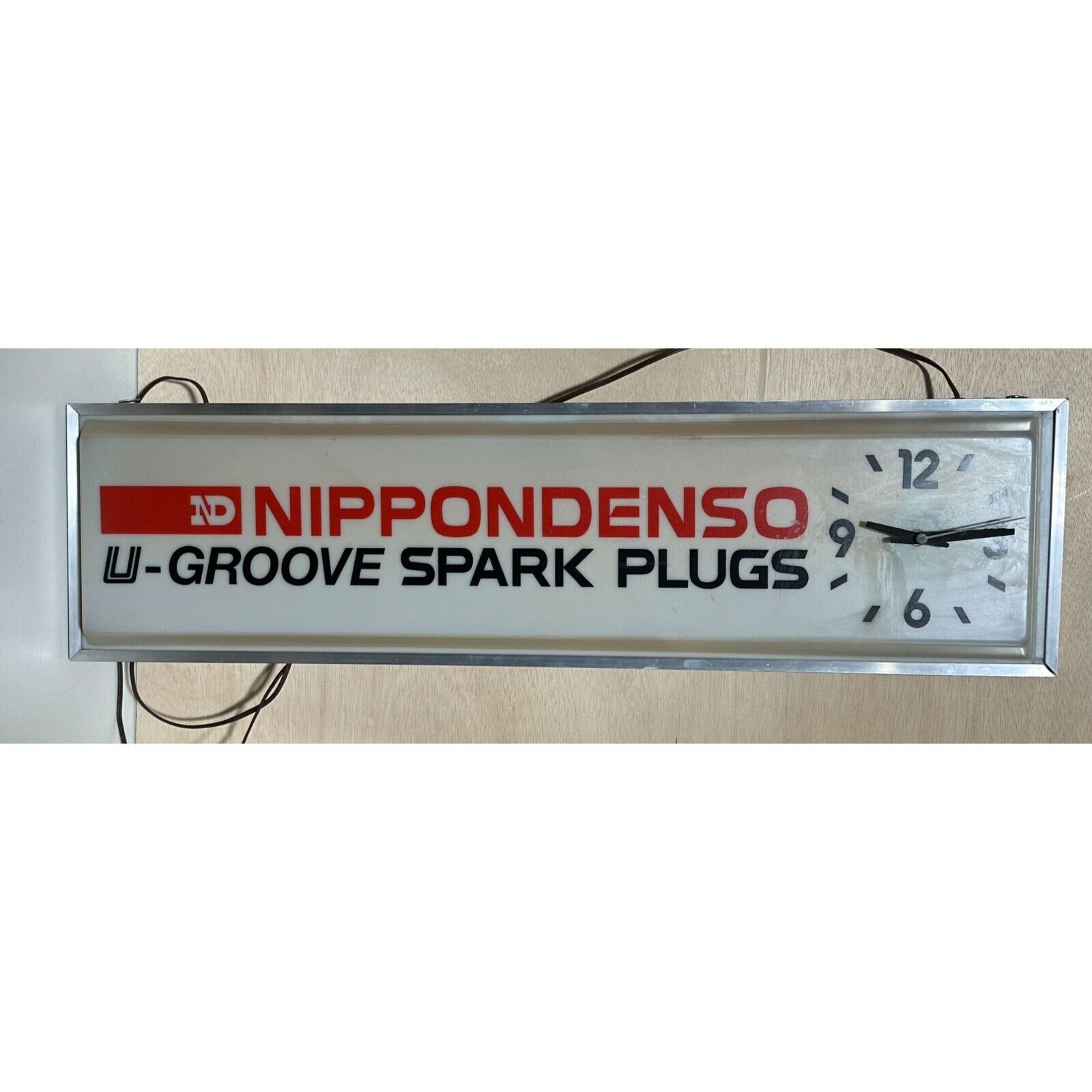 Vintage ND Nippondenso U-Groove Spark Plugs Mechanic Shop Light Sign 37\
