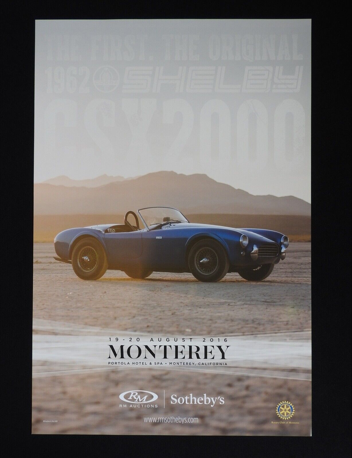 1962 Carroll SHELBY 260 COBRA CSX 2000 2016 RM Monterey Auction Poster