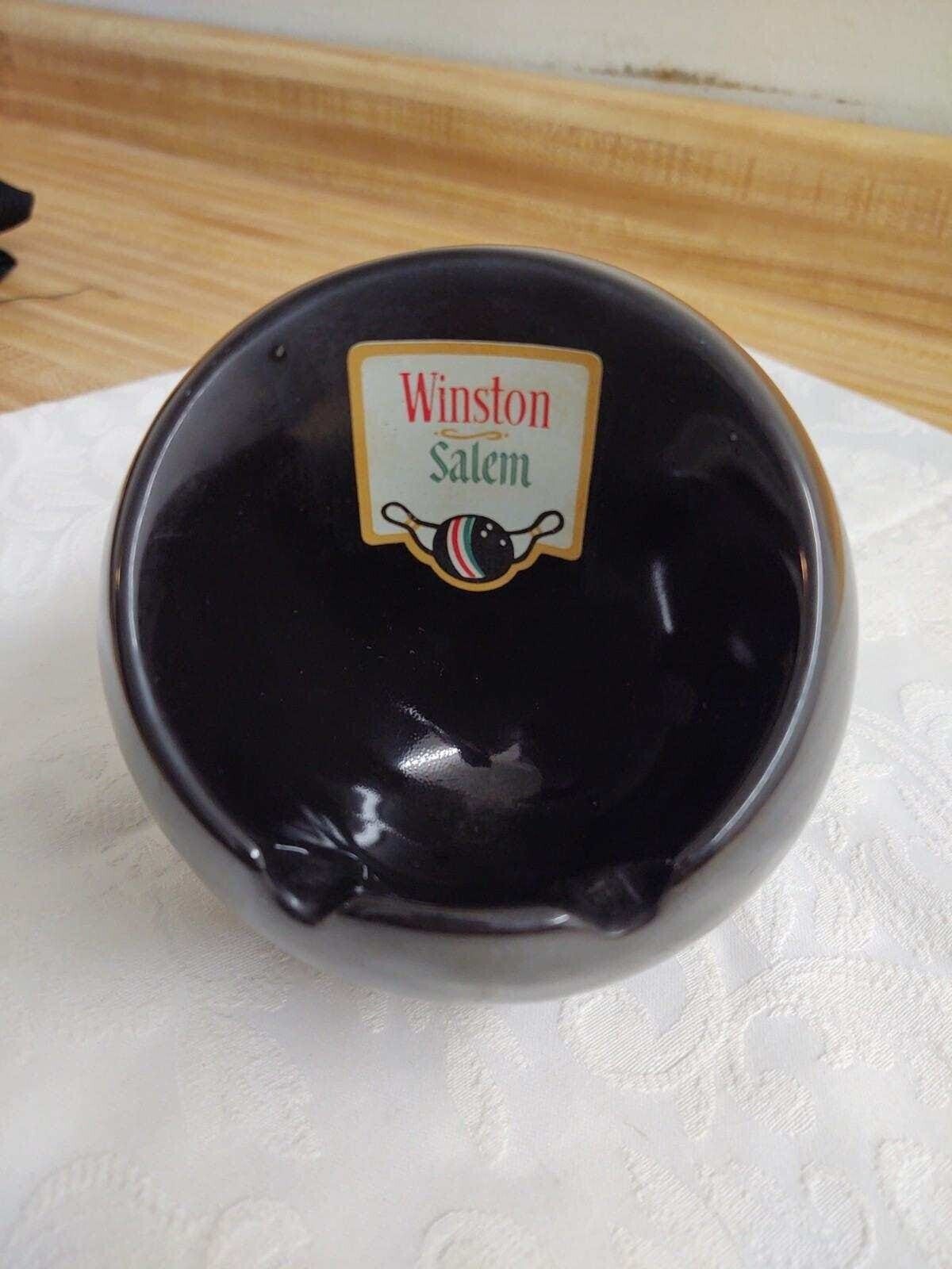 Vtg. ceramic bowling ball ashtray with Winston/Salem advertising.