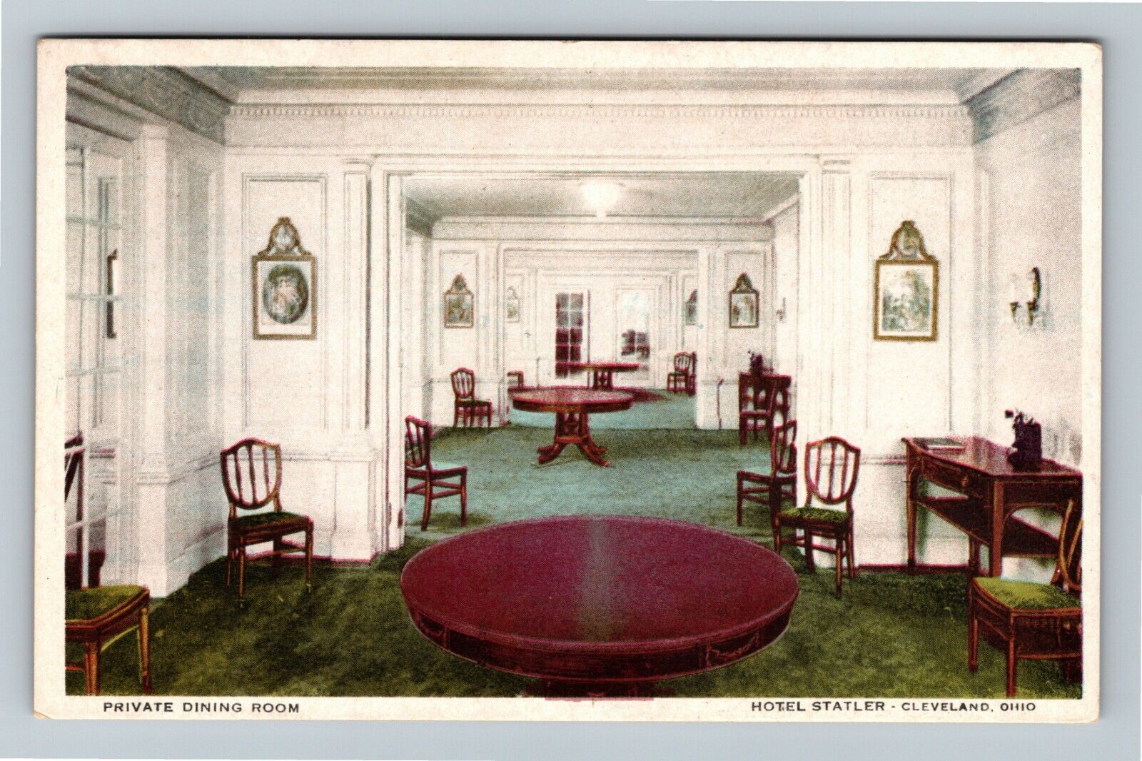 Cleveland OH-Ohio Hotel Statler Private Dining Room Antique Vintage Postcard