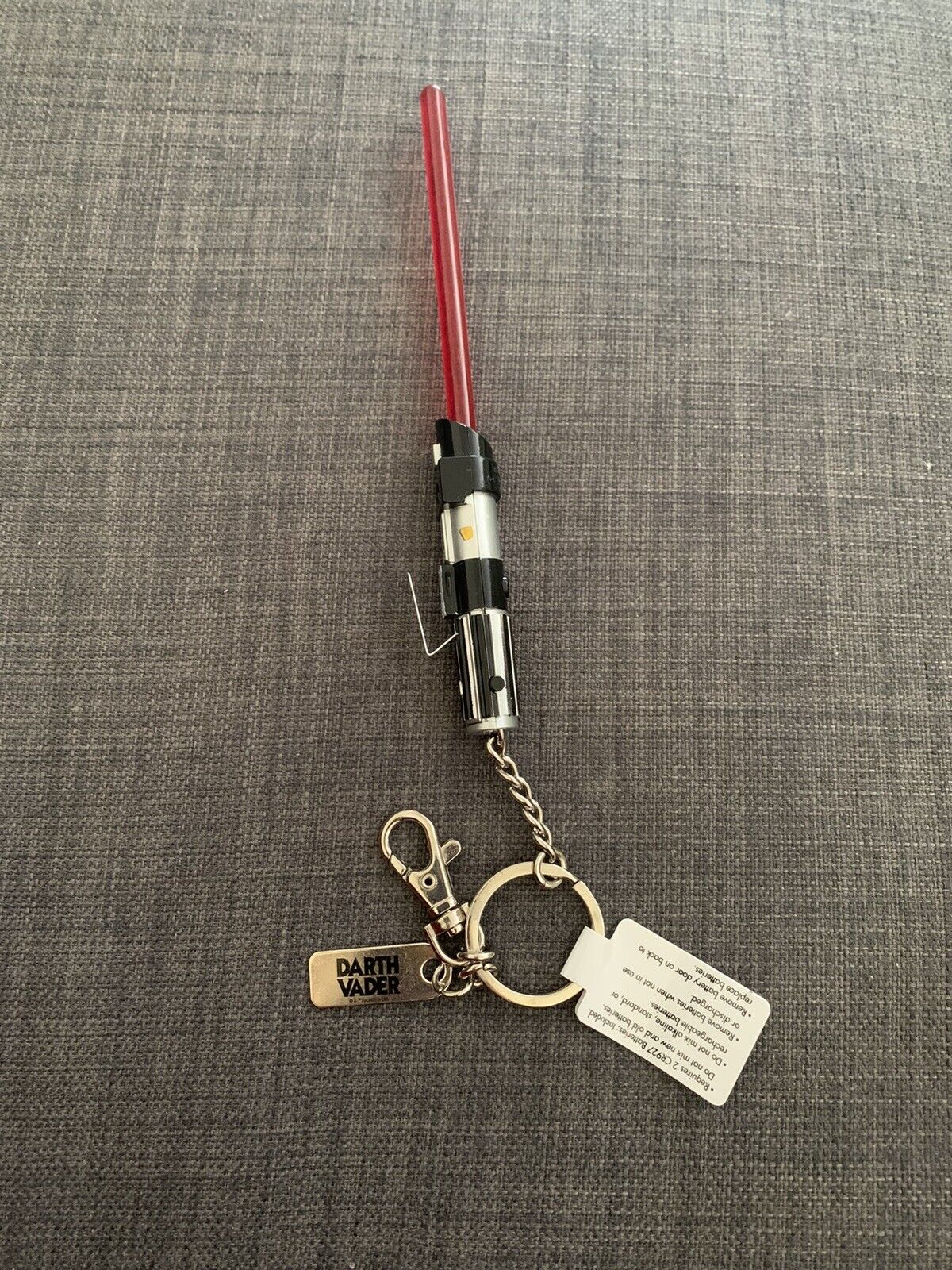 Disney Parks Star Wars Darth Vader Red Lightsaber Keychain 