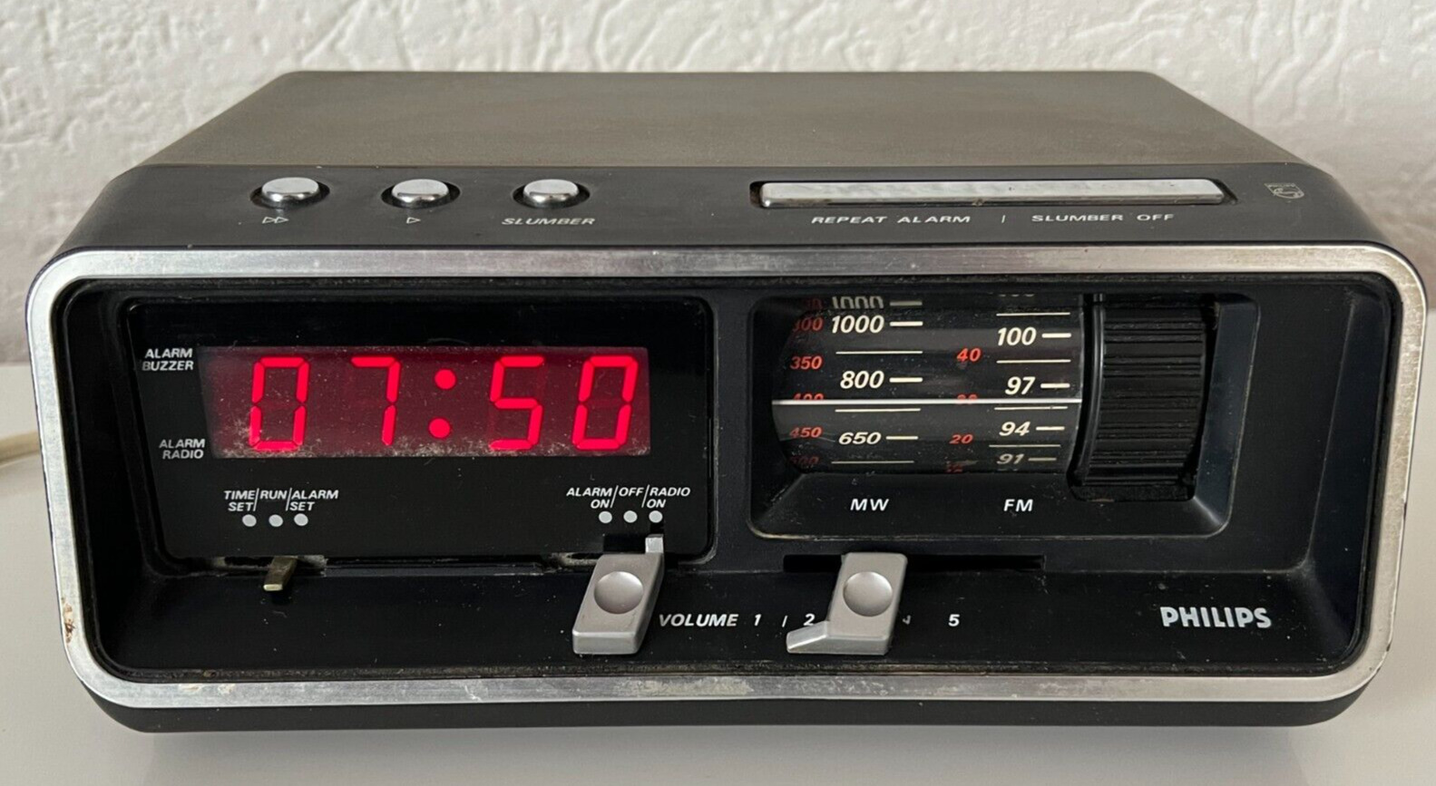 Vintage 1970 Philips 90AS160/00S Alarm Clock Alarm Clock Alarm Clock Retro Industry