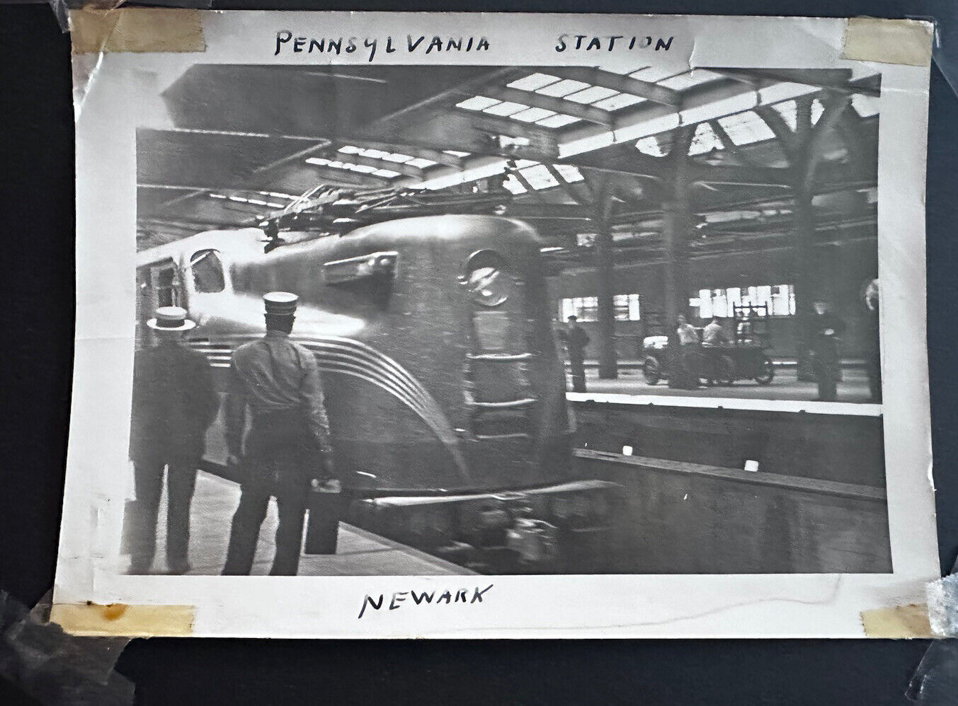 VINTAGE Locomotive Train Penn Station Newark NJ New Jersey Photo Photograh 1940