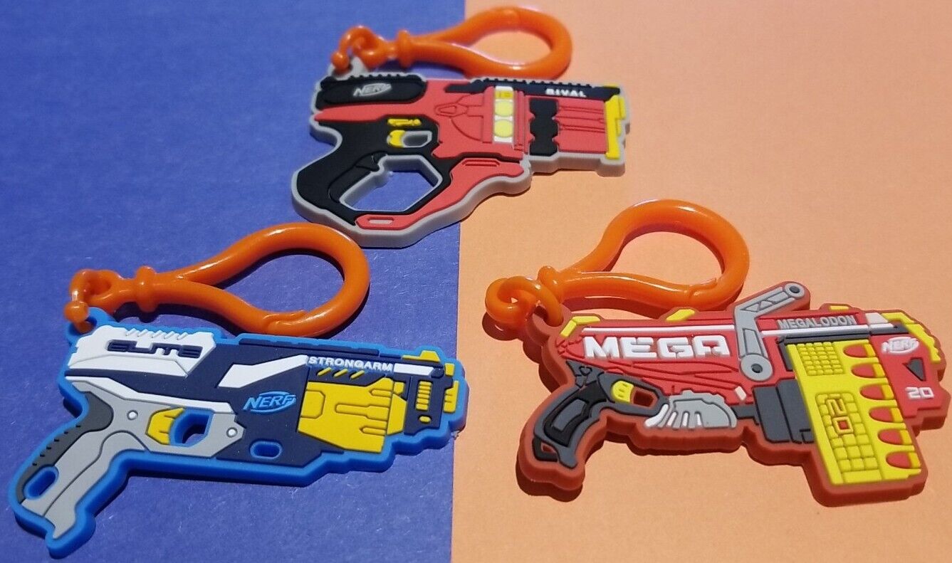 Set of 3. Nerf key chains brand spanking new, awesome gift for birthdays