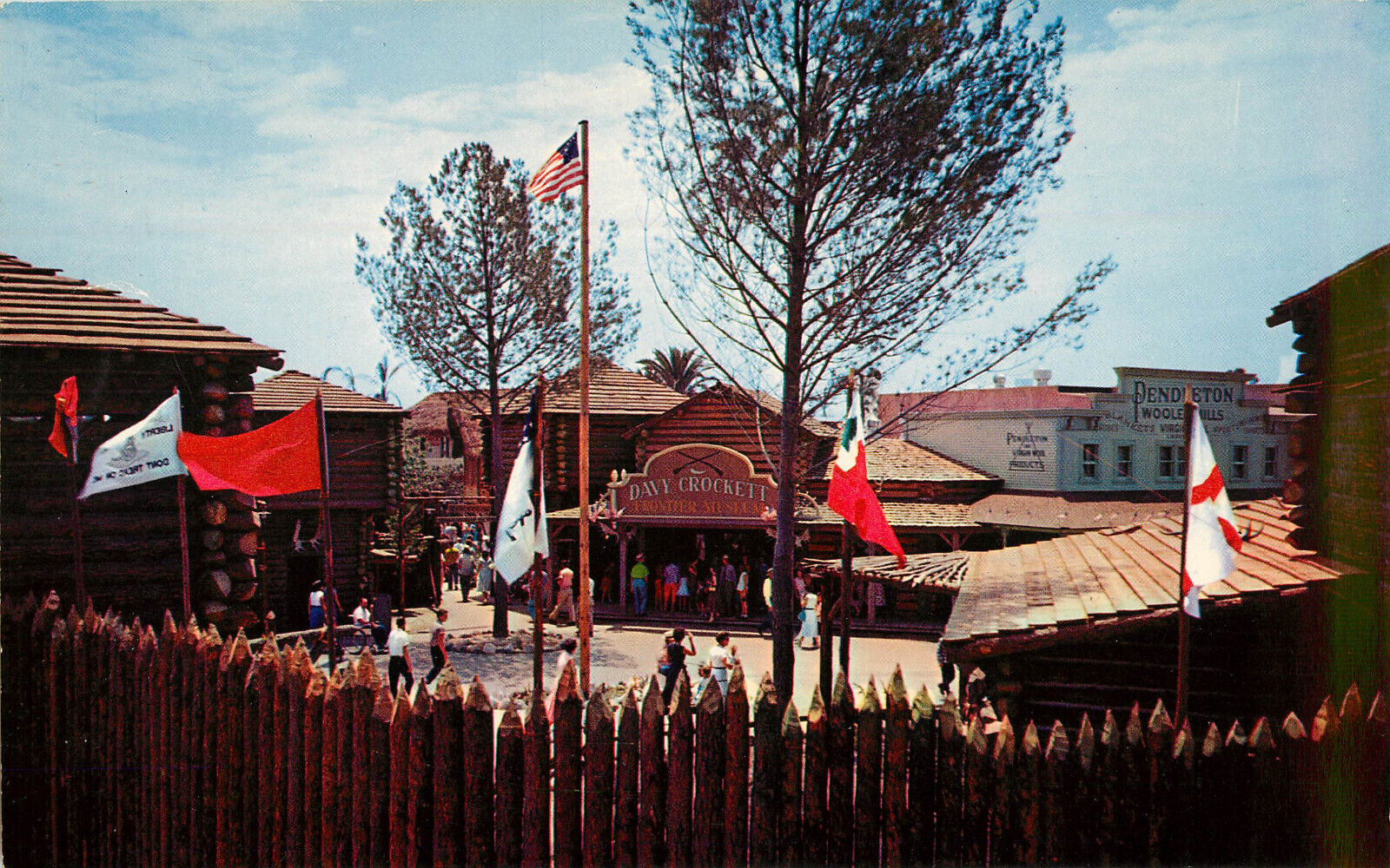 Jumbo Disneyland Postcard P12714 Frontierland Village Davy Crockett Museum