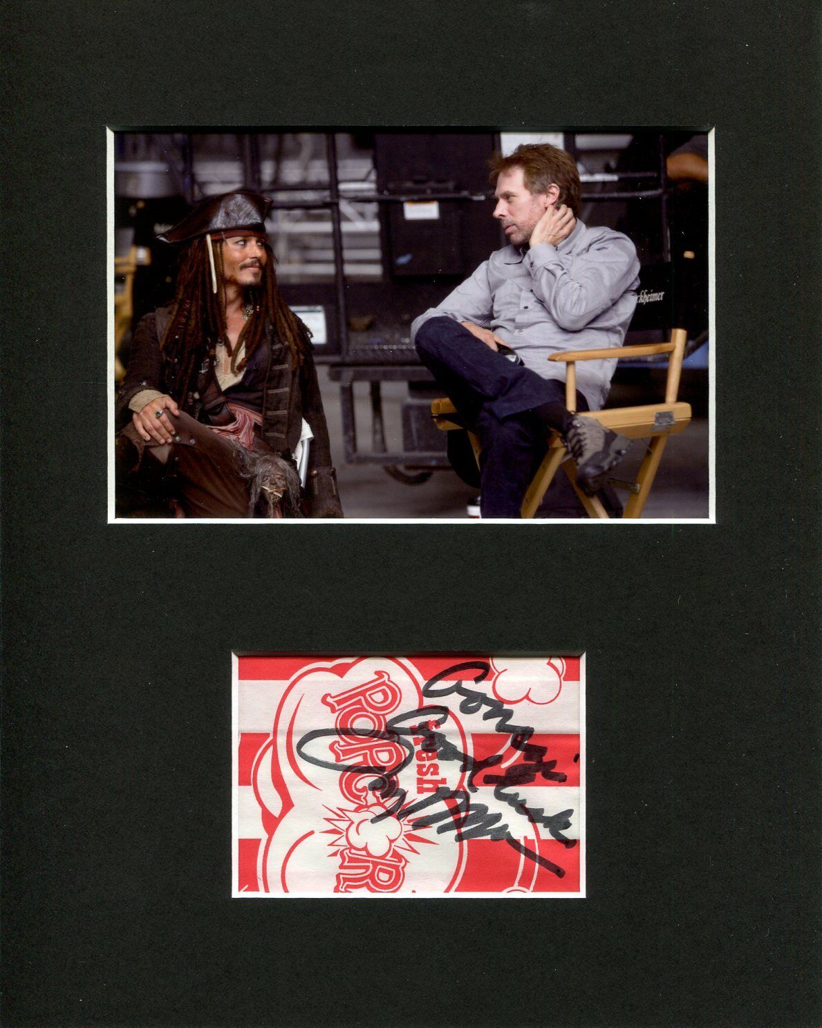 Jerry Bruckheimer Pirates of the Caribbean Signed Photo Display W/ Johnny Depp