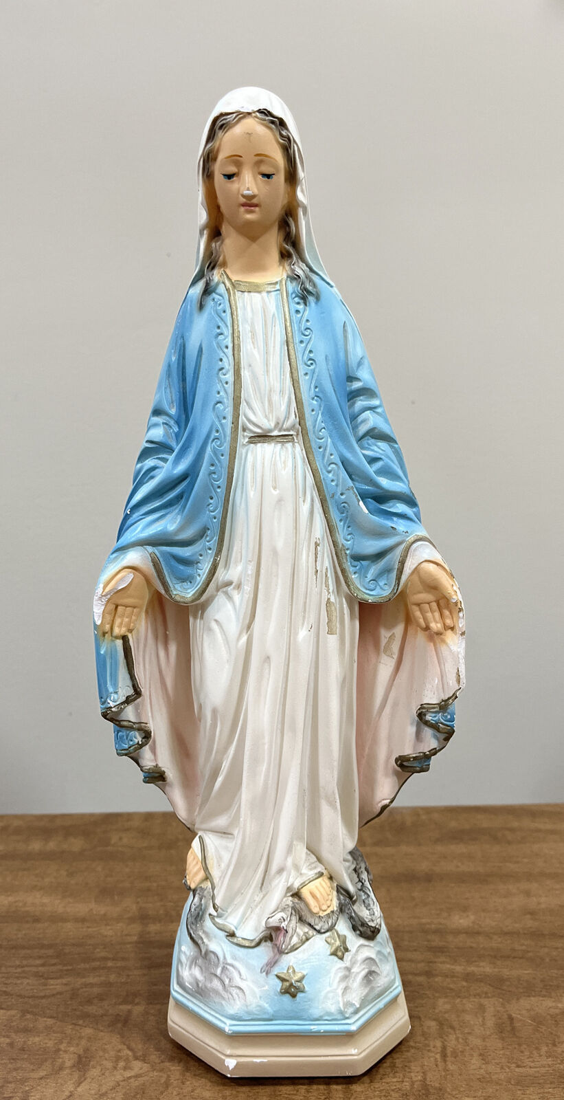 Vintage Chalk-ware Virgin Mary Religious Figure Catholic Church 13 Inches