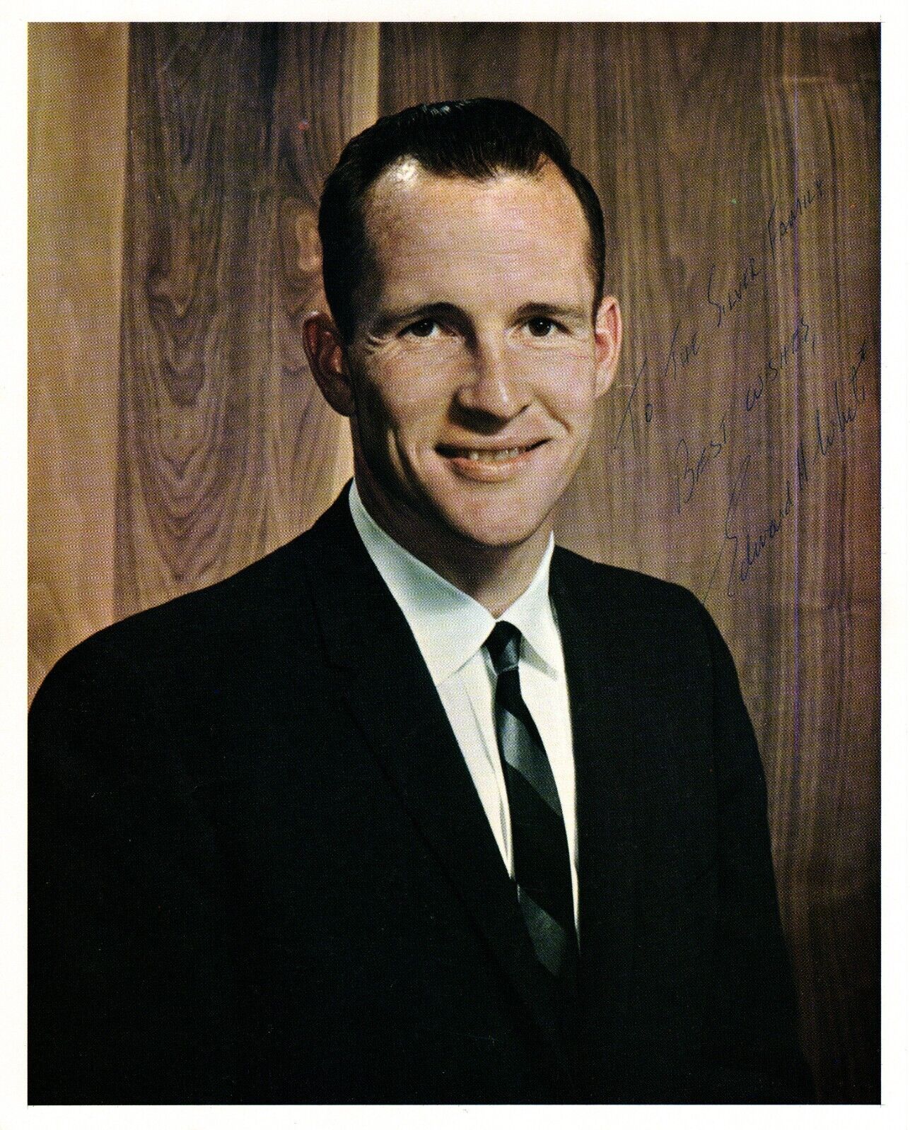 Edward H. White II - Photograph Signed - Inscribed to Apollo Missions Geologist
