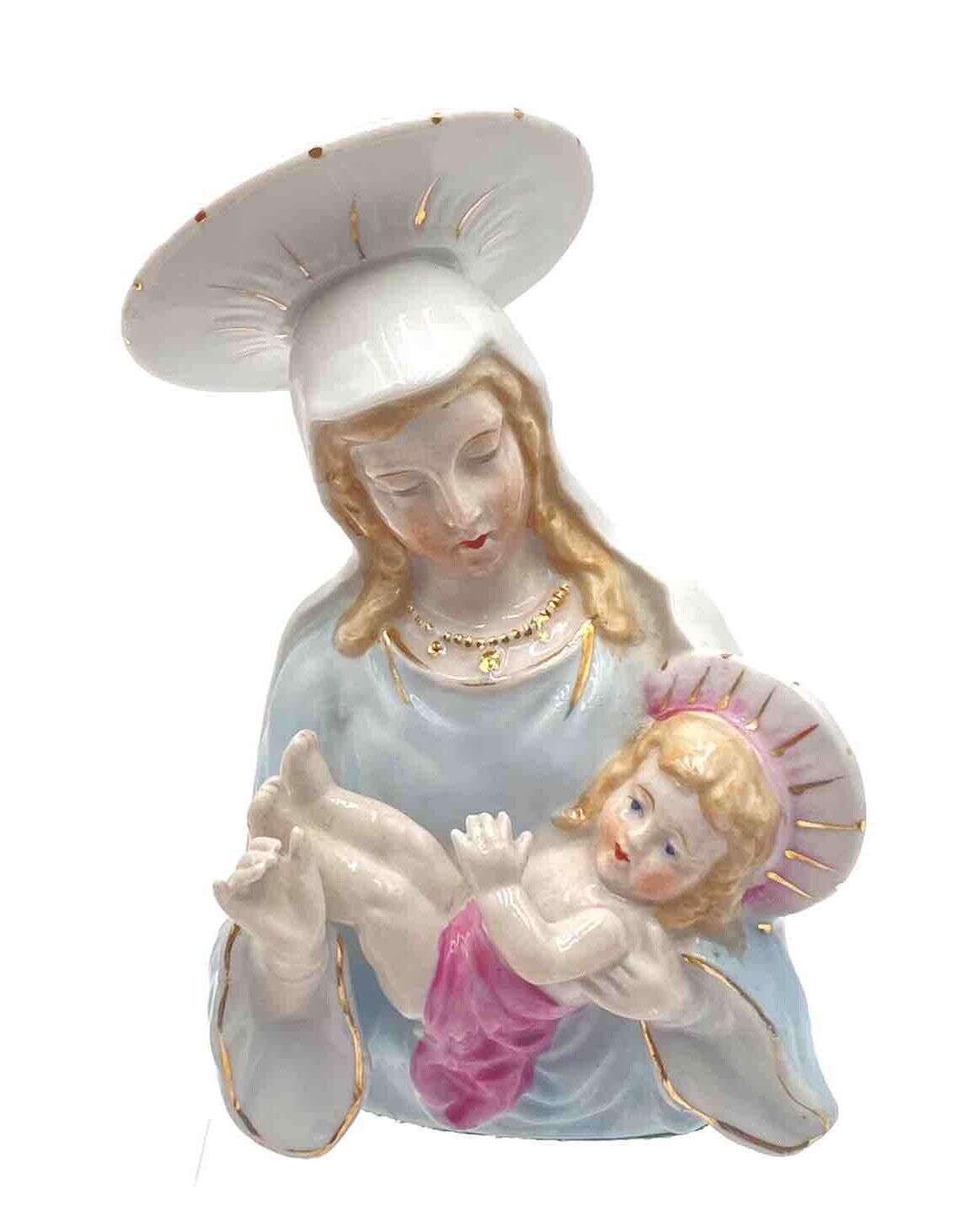 Mother & Child Virgin Mary Baby Jesus Madonna Figurine Vintage Porcelain