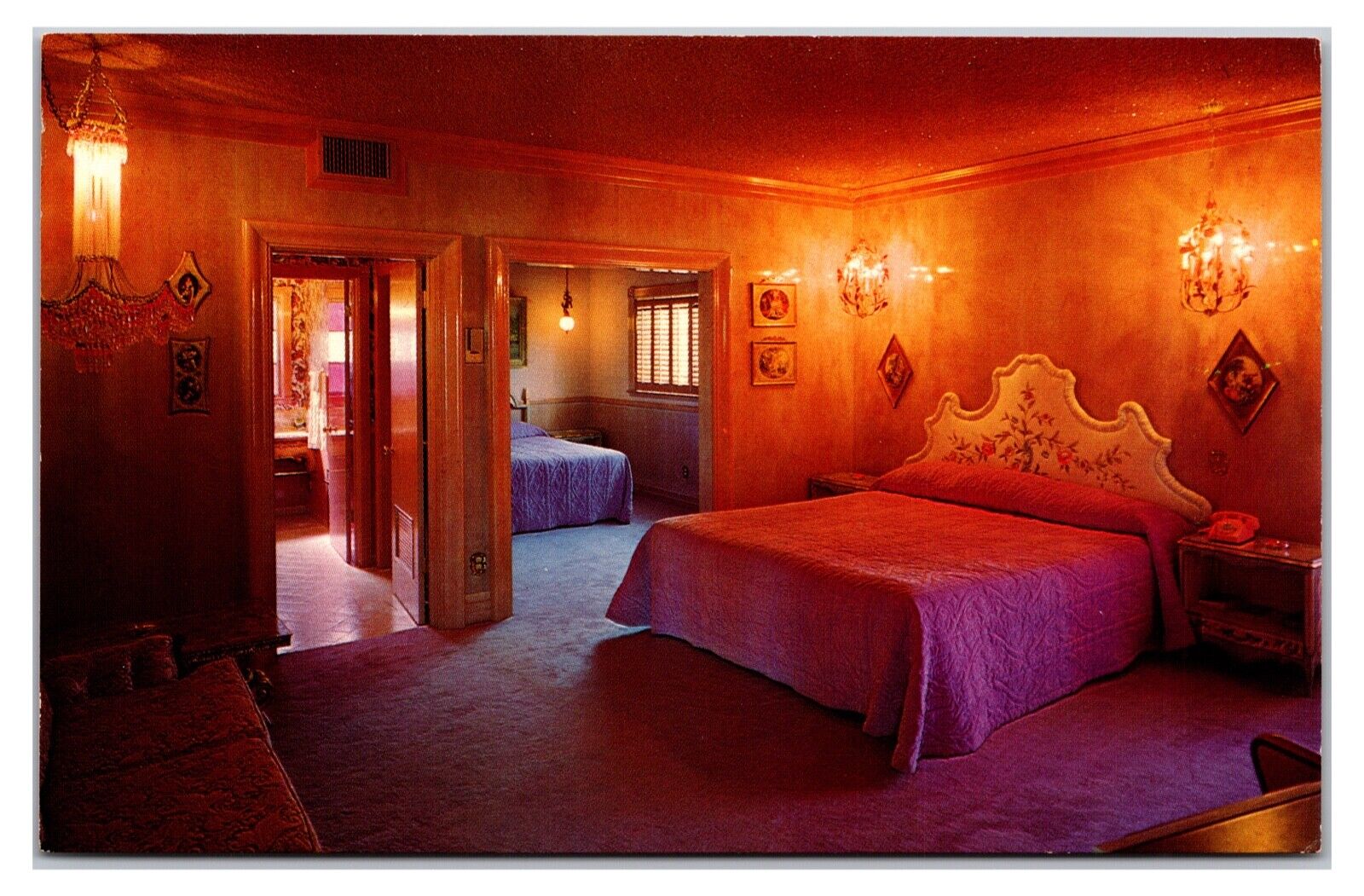 Vintage 1970s Madonna Inn Elegance Room- San Luis Obispo, California Postcard