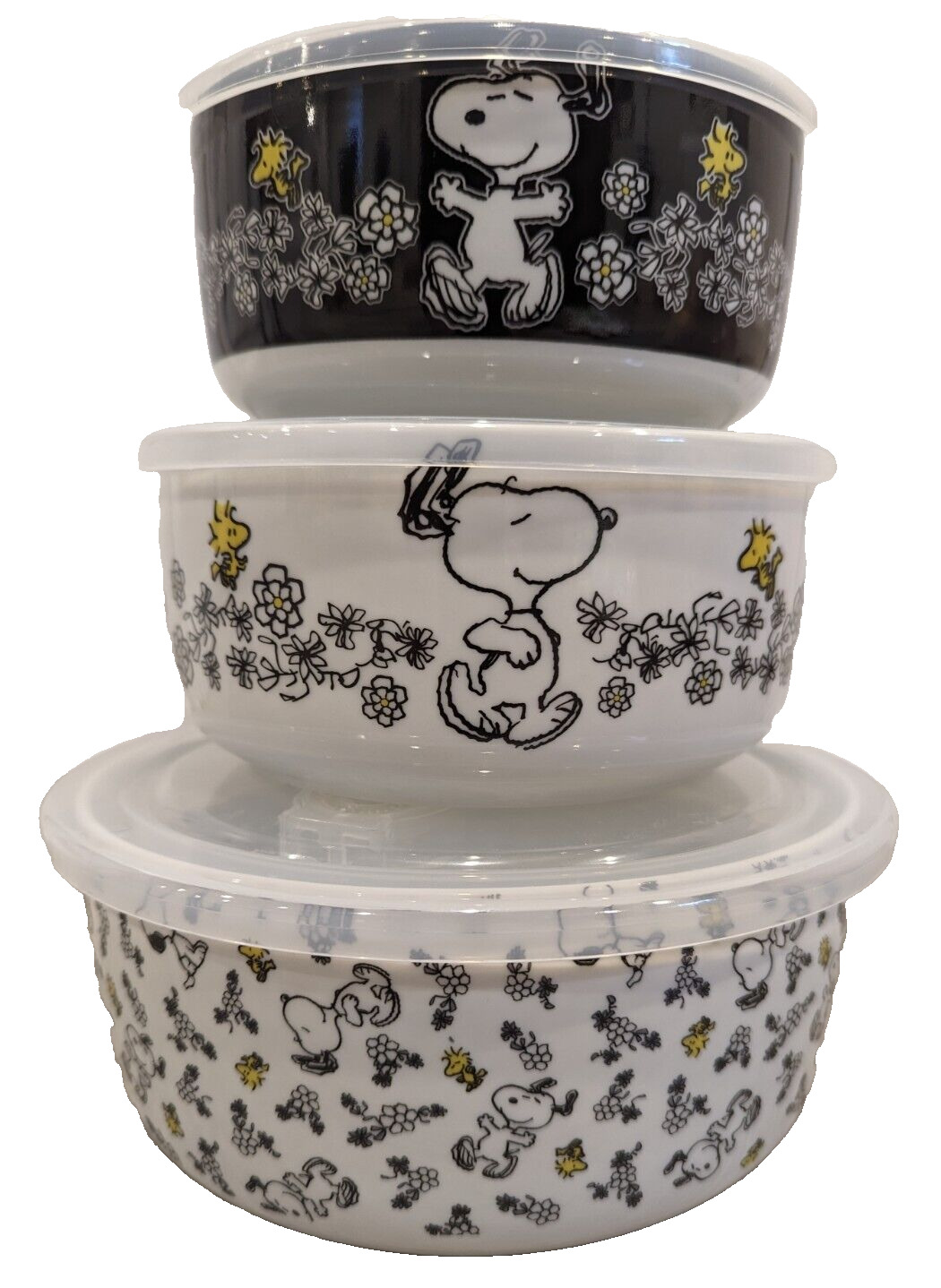 Peanuts Snoopy Pressure Lid Food Storage Container Bowls Ceramic 7\