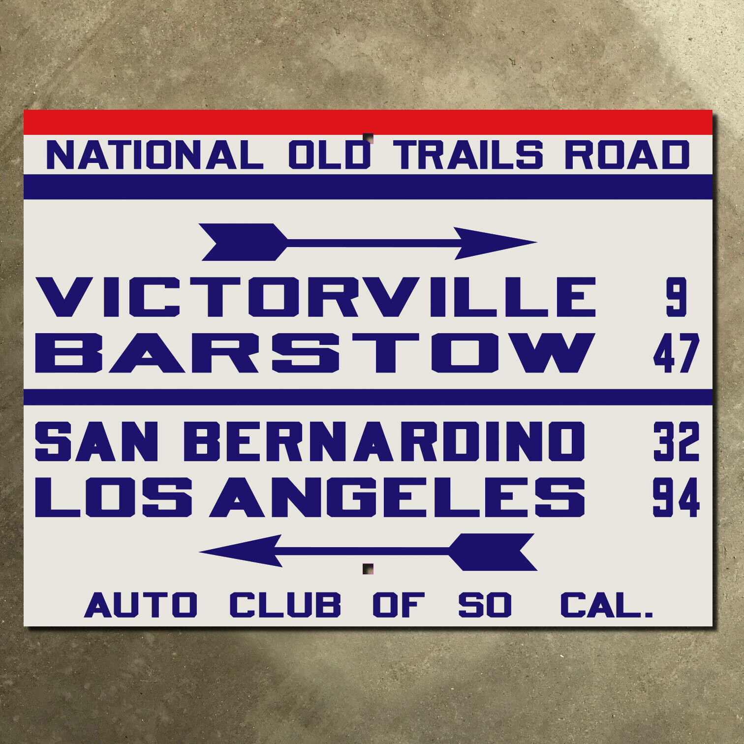 ACSC Victorville Barstow National Old Trails Road route 66 highway sign 20x15