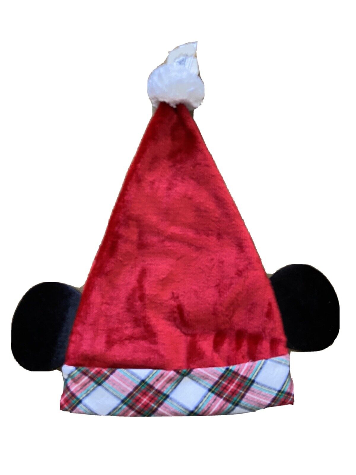 2020 Disney Parks Christmas Holiday Flannel Red Plaid Santa Mickey Ears Hat