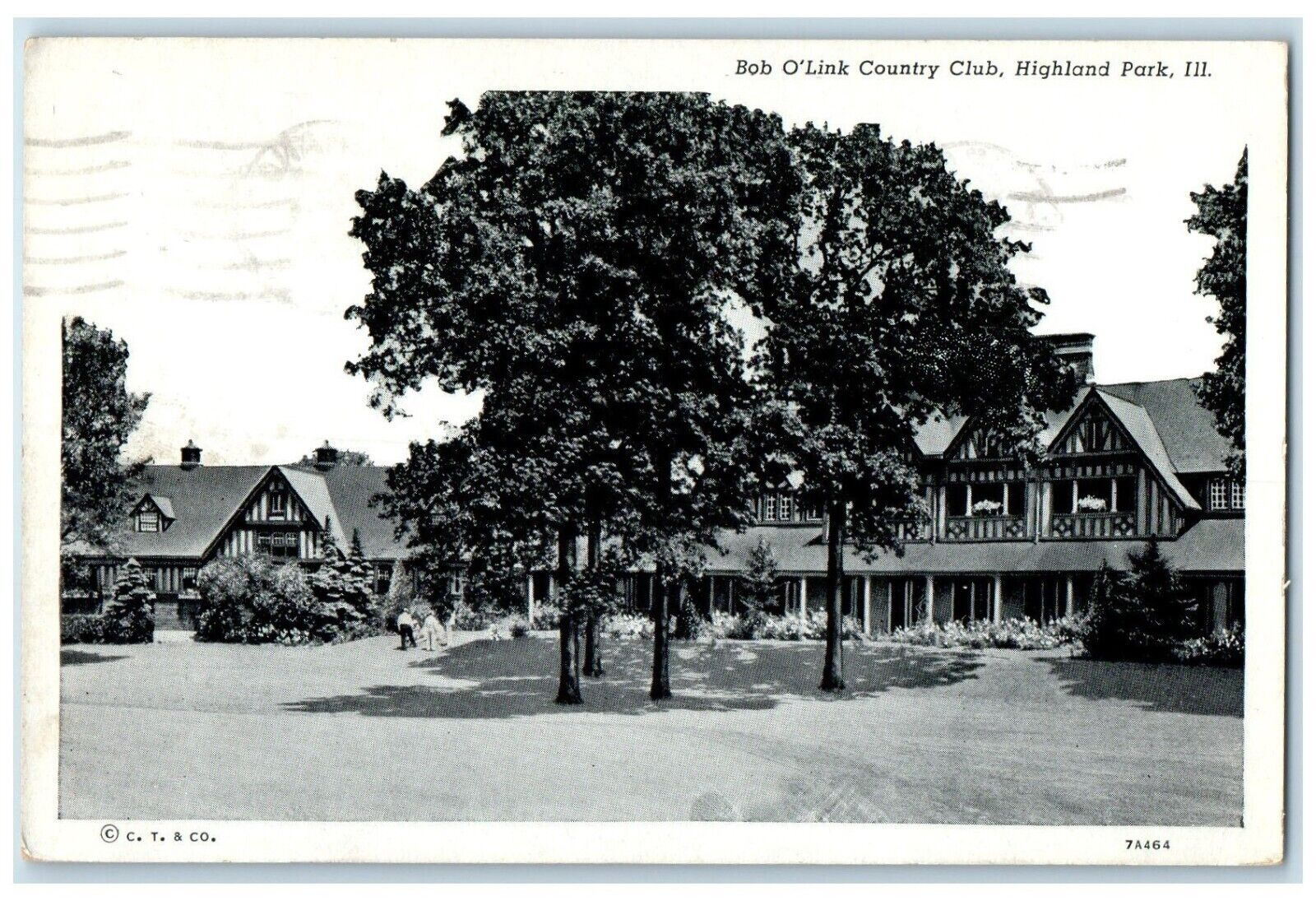 1945 Bob O\'Link Country Club Highland Park Illinois IL Vintage Antique Postcard