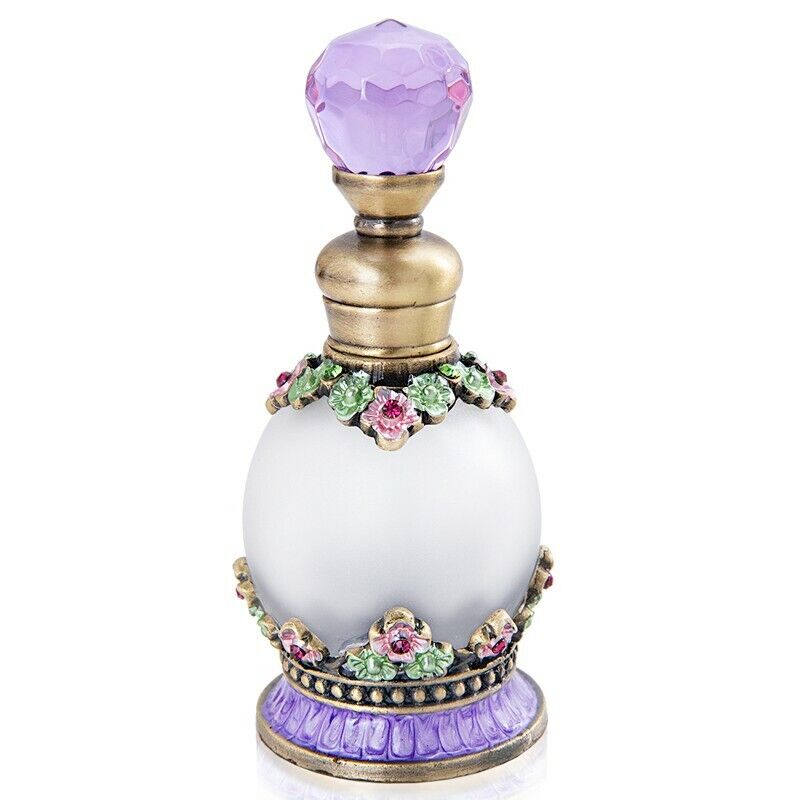 15ml antique crystal glass perfume bottle refillable fragrance bottle (purple)