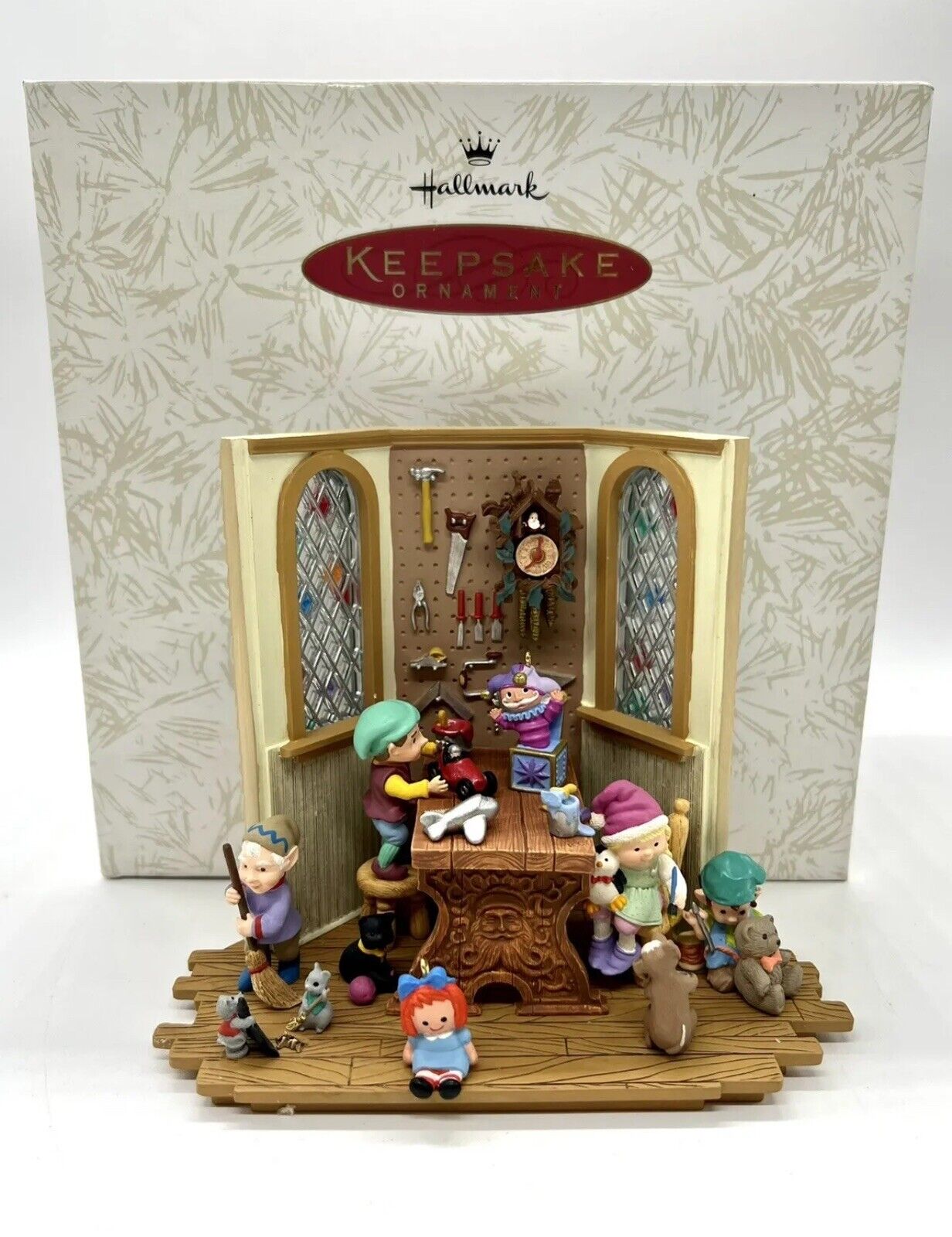 Hallmark Keepsake Ornament Santa's Toy Shop 1996 NIB Signed By Artist