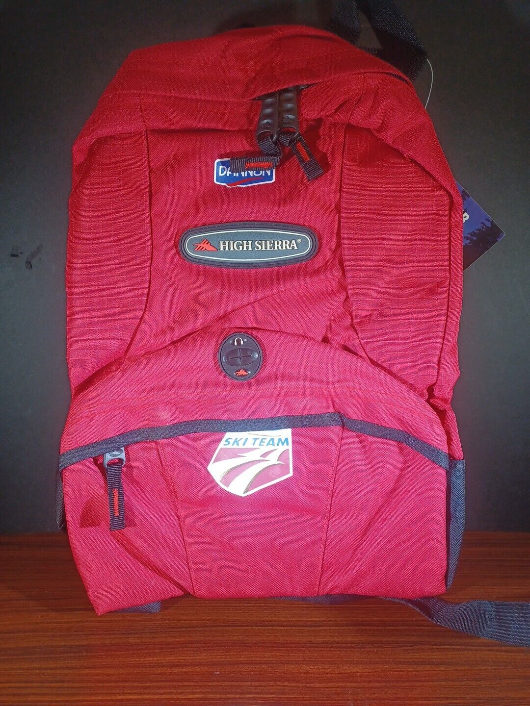 High Sierra Nylon US Ski Team Dannon Promotional Product Utility Backpack  Red