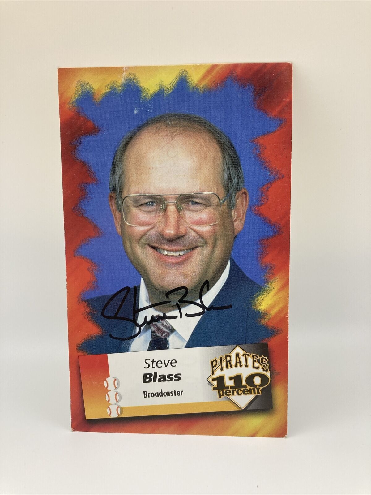 Postcard Autographed Steve Blass Broadcaster Pittsburgh Pirates 