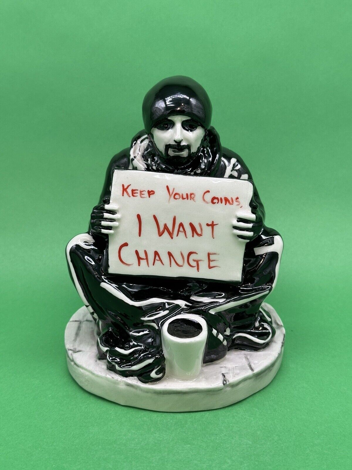 Banksy Street Art by Kevin Francis, \'Keep Your Coins, I WANT CHANGE\' *NEW* 5.5\