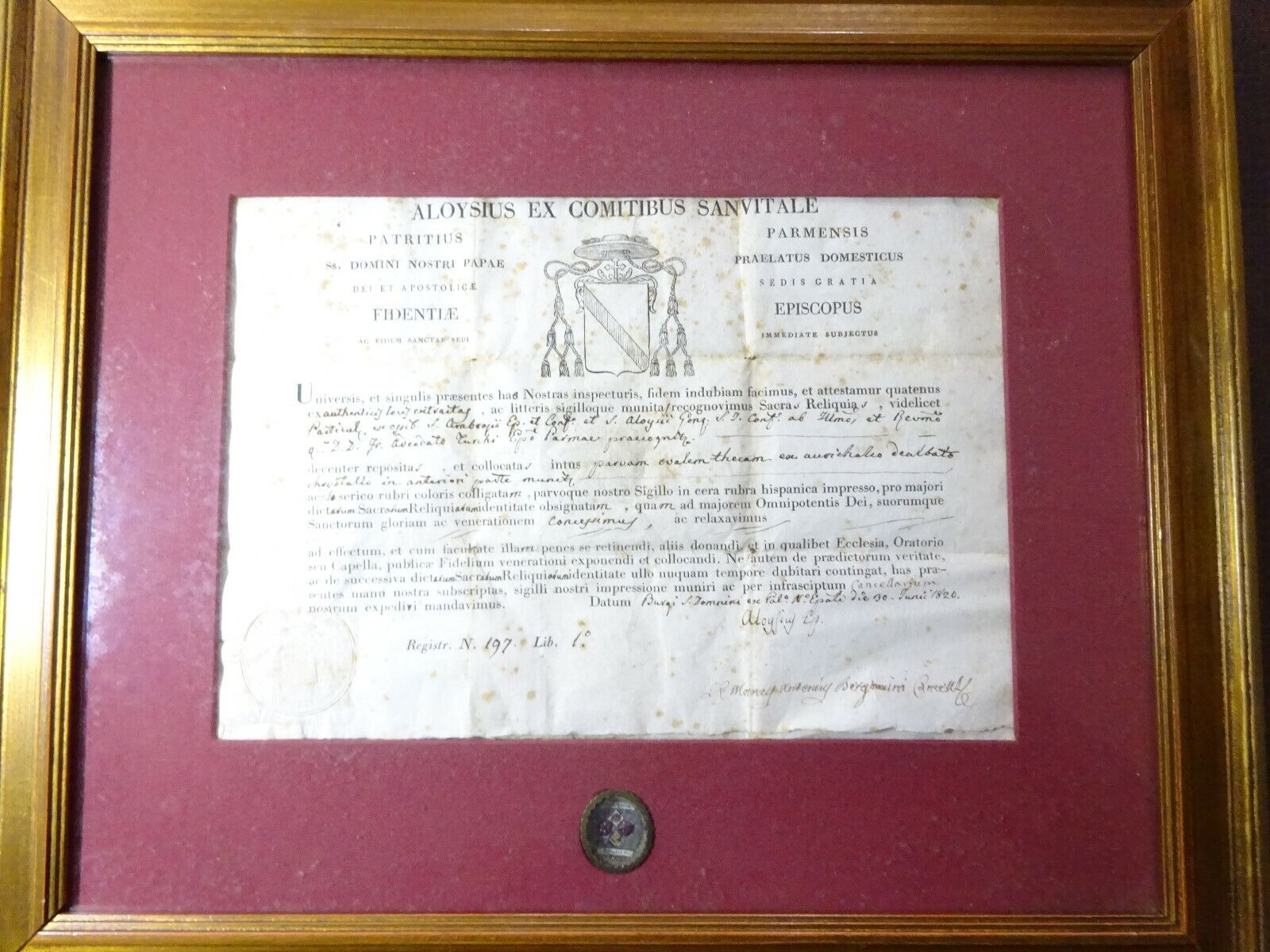 ✝ Reliquary Relic 1st Class St. Ambrose Bishop St. Aloysius confessor+ Document 
