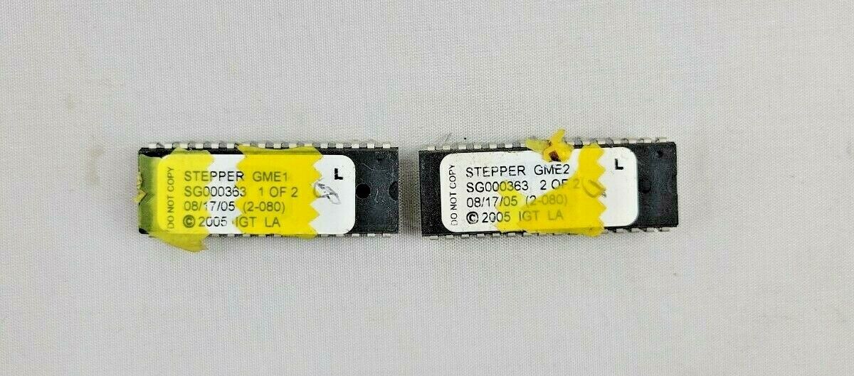 IGT Stepper GME 2 Eprom Chip SG000363 Game 1 of 2 & 2 of 2  Set  