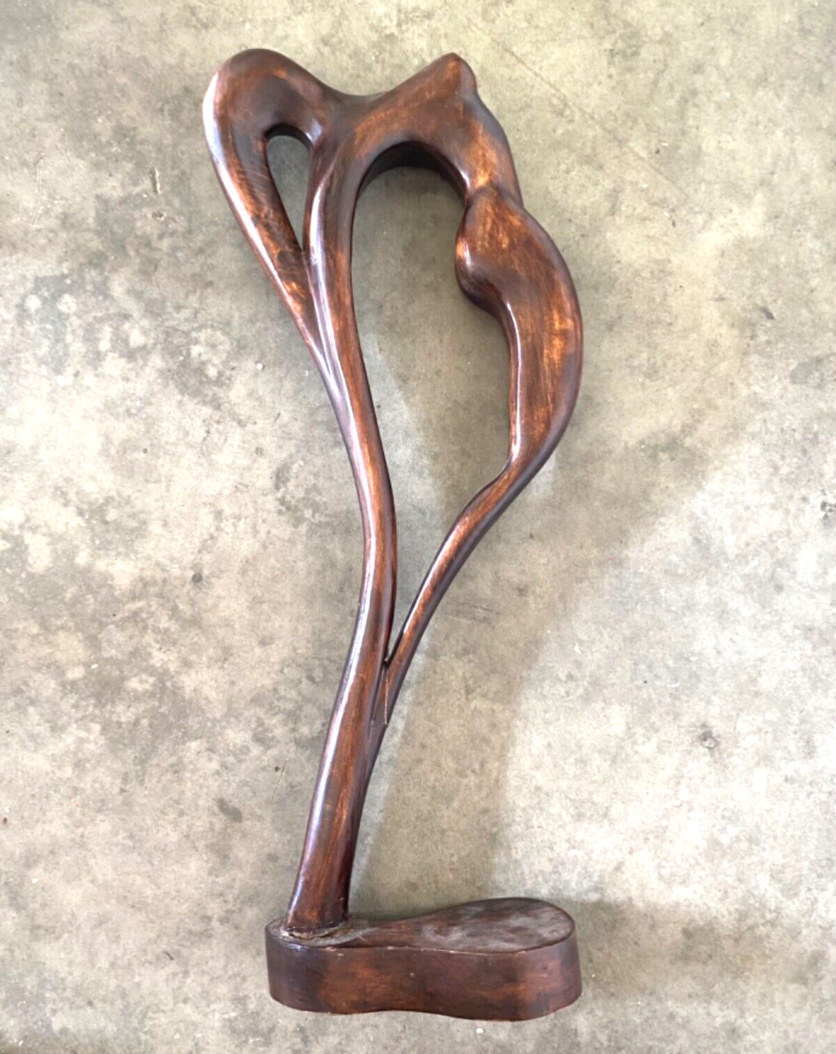 Large Wooden Carved Statue of Nude Woman, Made in Armenia, abstract Art, 2' Tall
