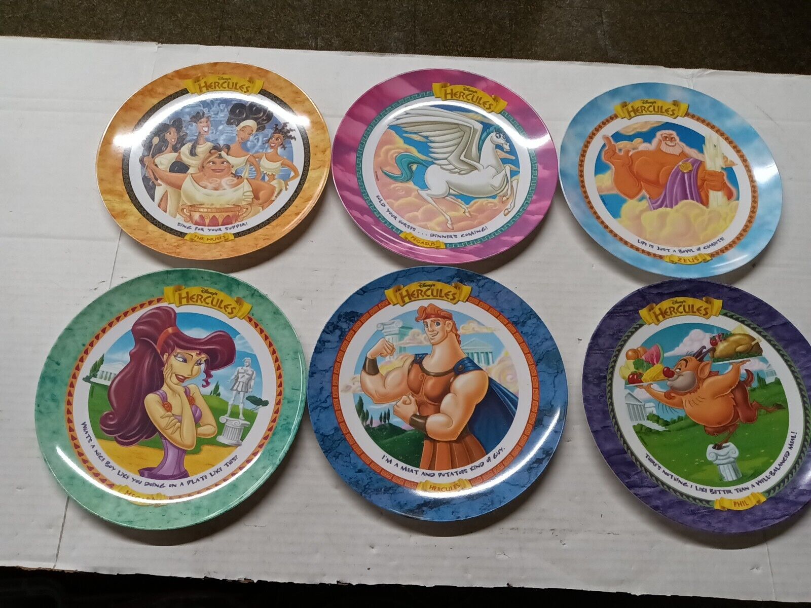 Vintage Complete Set of 6 McDonald\'s Disney Hercules Movie Collector Plates 1997