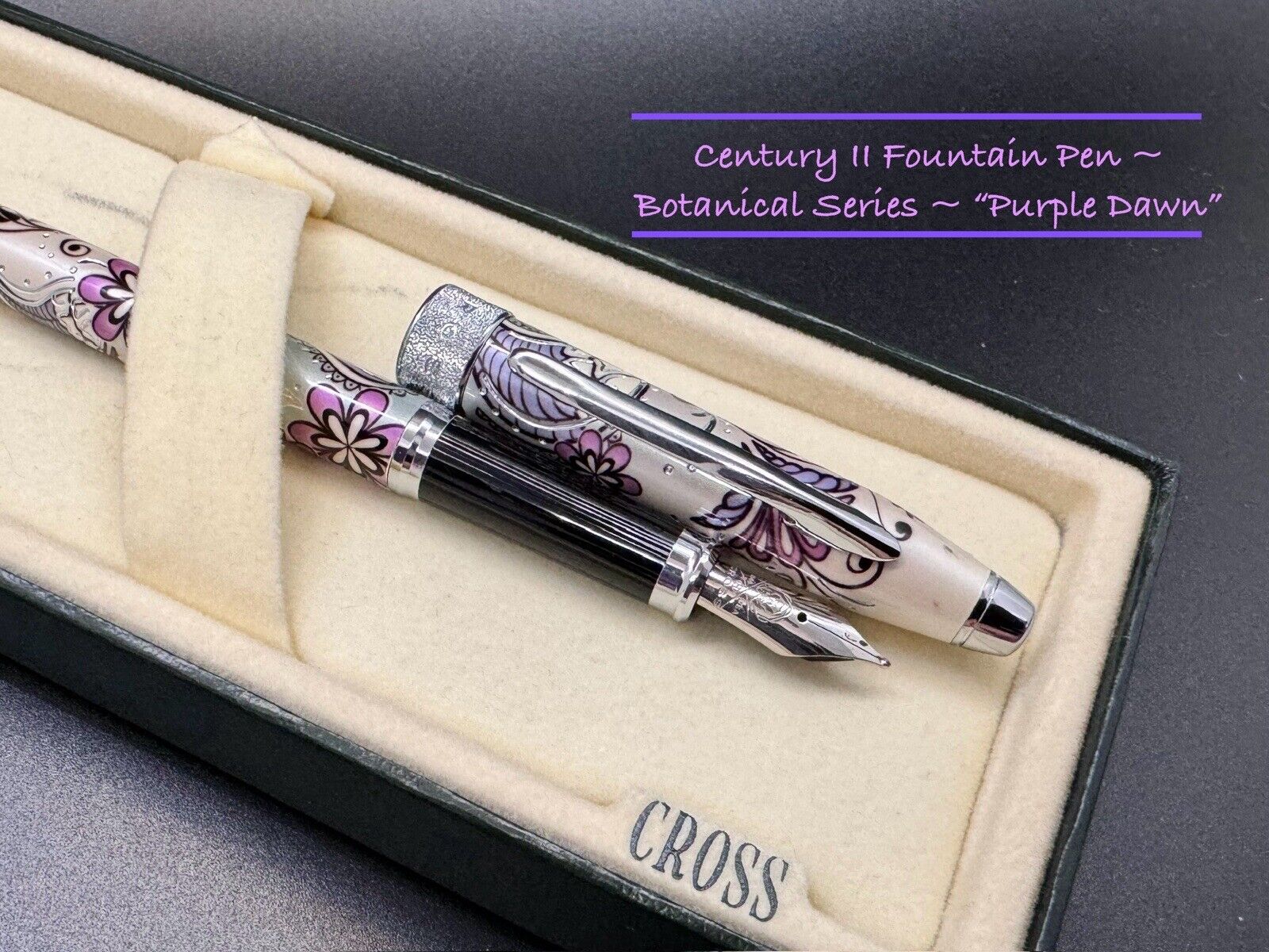 CROSS Century II Botanical Series “Purple Dawn”Fountain Pen. New In Box/ Ink.