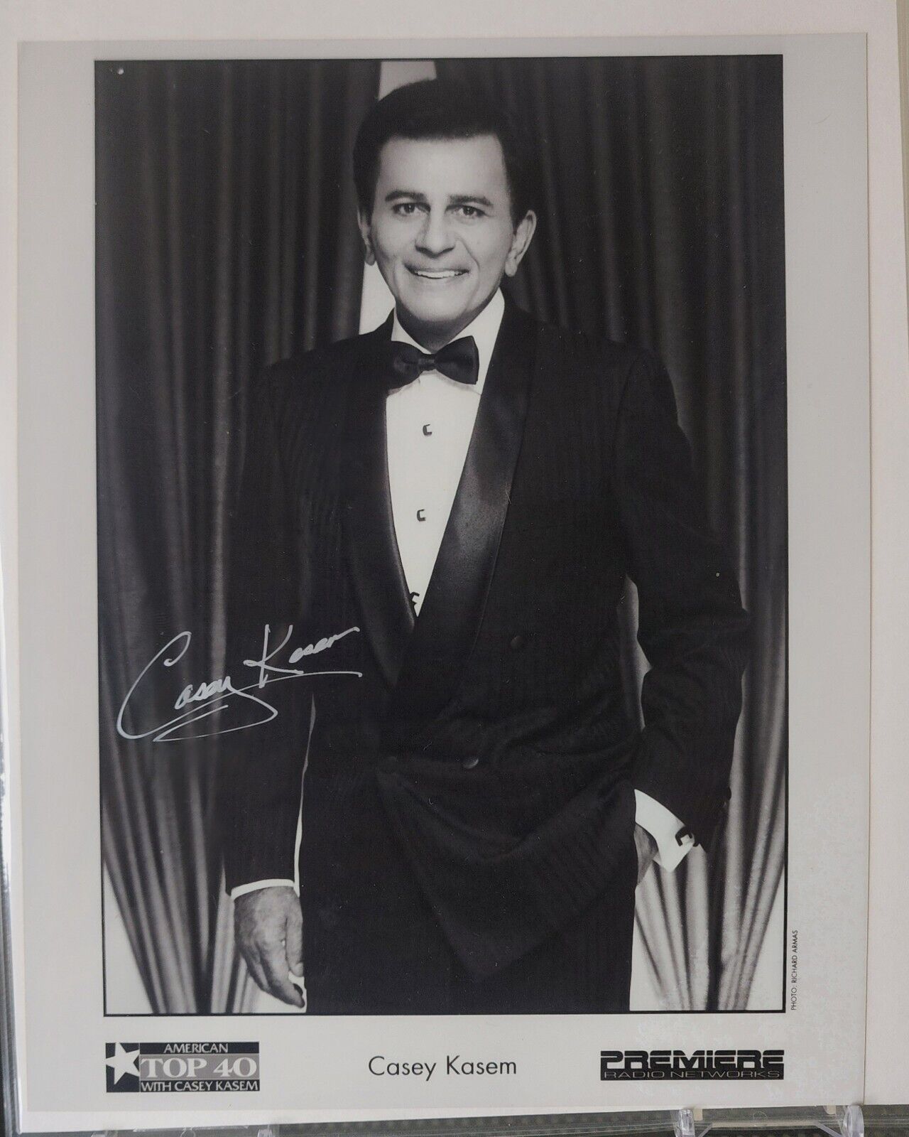 Casey Kasem Signed Autograph Signature 8x10 B&W Vintage Glossy Photograph