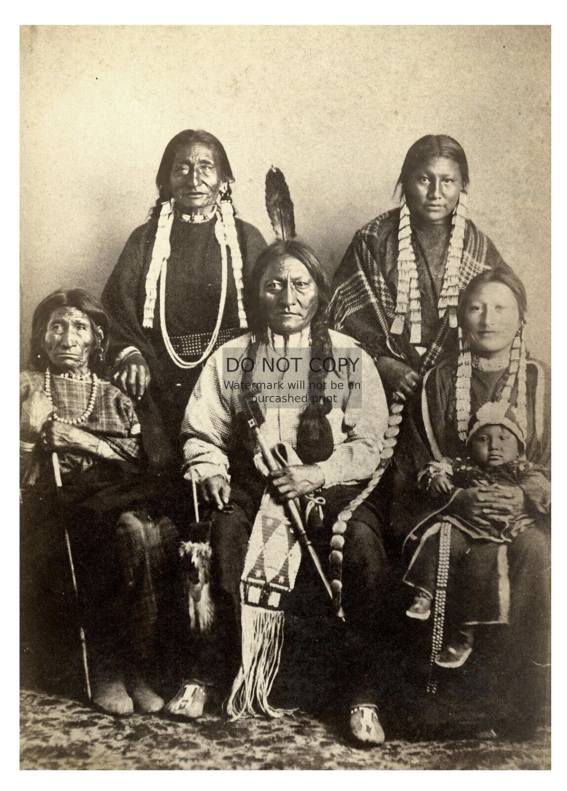 CHIEF SITTING BULL AND HIS FAMILY NATIVE AMERICANS 5X7 PHOTO