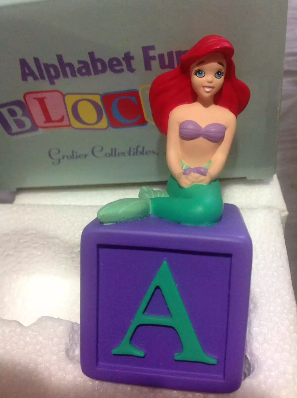  ARIEL Disney Alphabet Fun Blocks Figurine -A is for Ariel, New in box