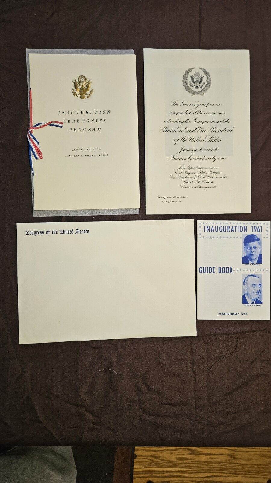 1961 President John F Kennedy JFK Presidential Inauguration Invitation