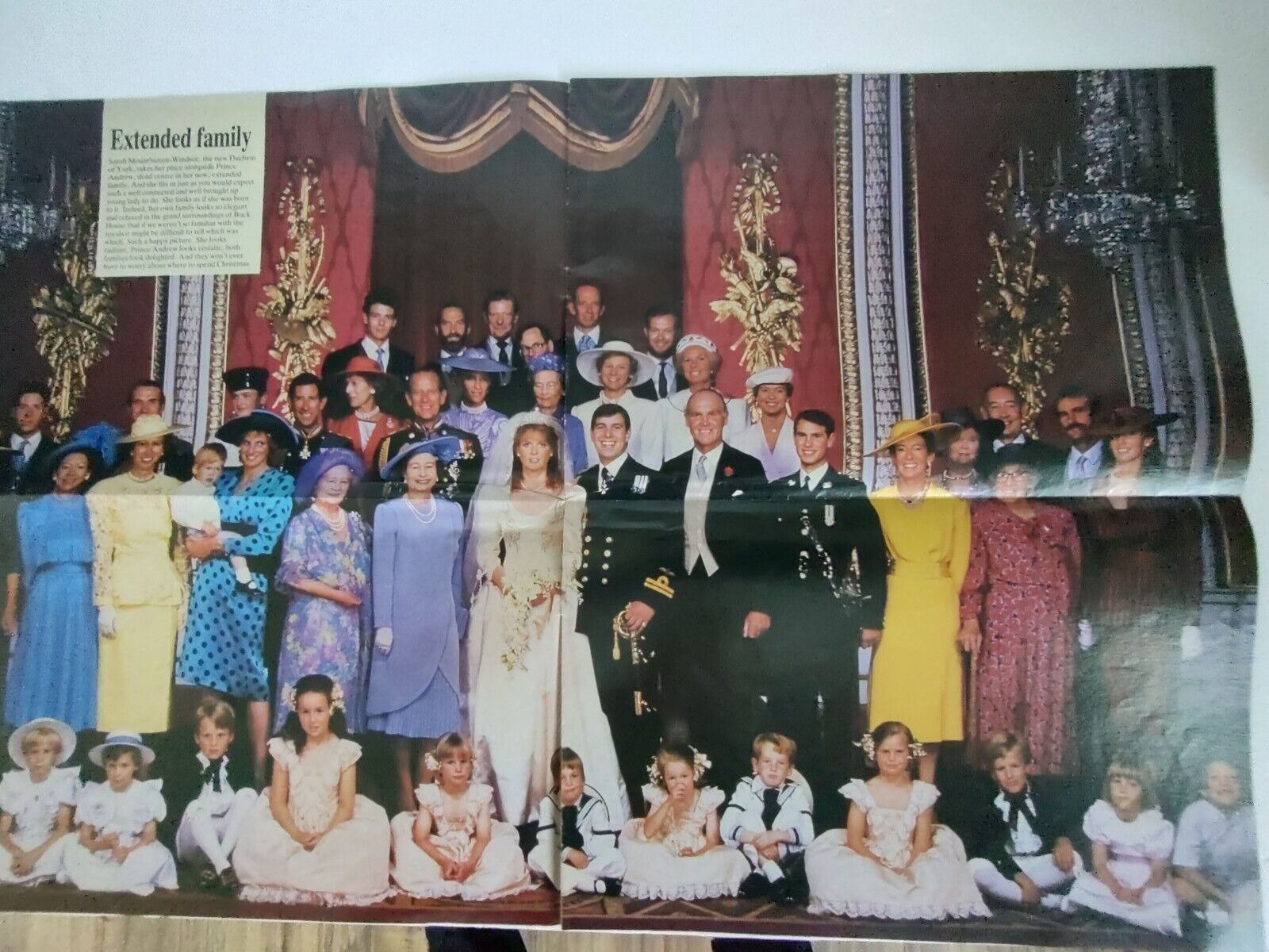 Royal Family Collectible  Family Photo Queen Elizabeth, Diana, Elton John, King