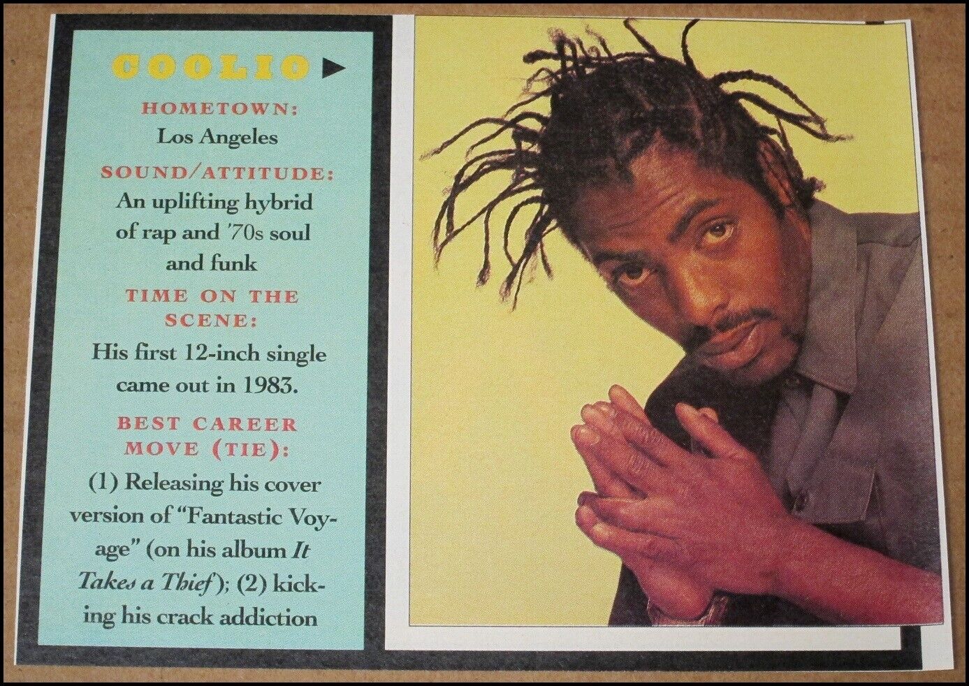 1994 Rapper Coolio RS Magazine Photo Clipping 5\
