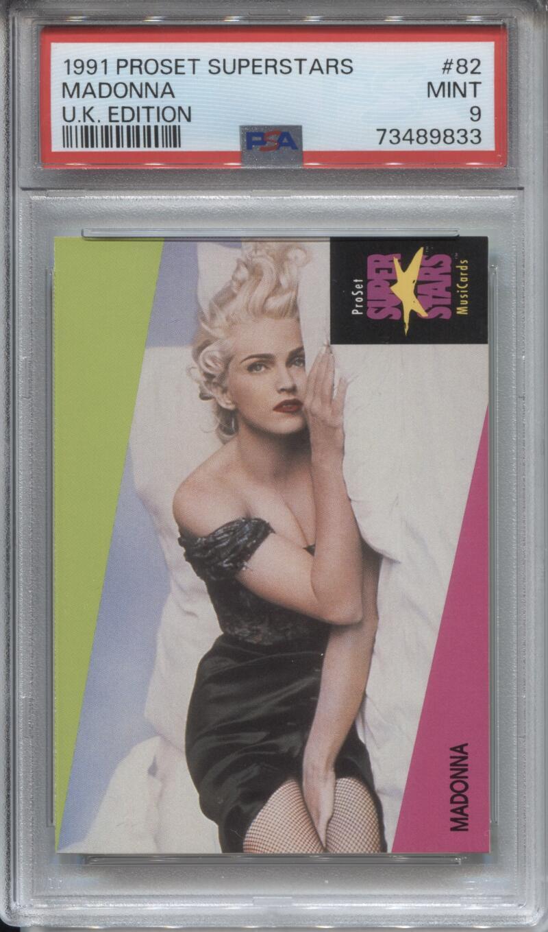 Madonna 1991 Pro Set Superstars Music Cards UK Edition #82 PSA 9