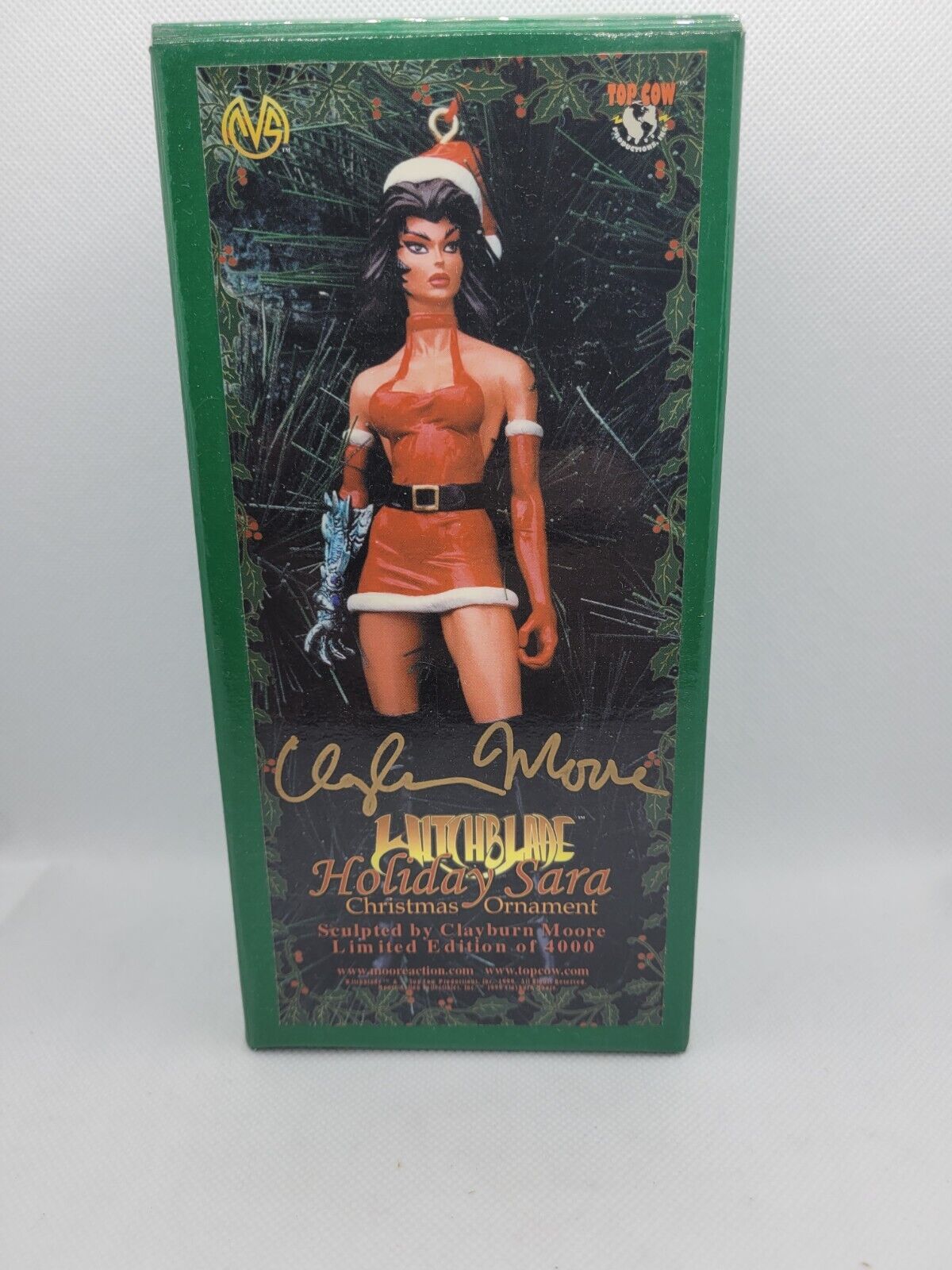 1999 Witchblade Holiday Sara Christmas Ornament Top Cow signed Moore NEW In Box
