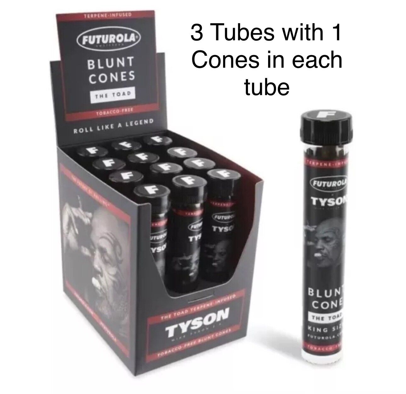 Tyson 2.0 x Futurola Rolling Cones | The Toad - 3 Tubes with 1 cone each