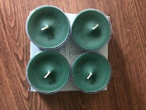 Partylite 1 box of 4 GREEN BAMBOO MIST EXTRA LARGE Tealights NIB