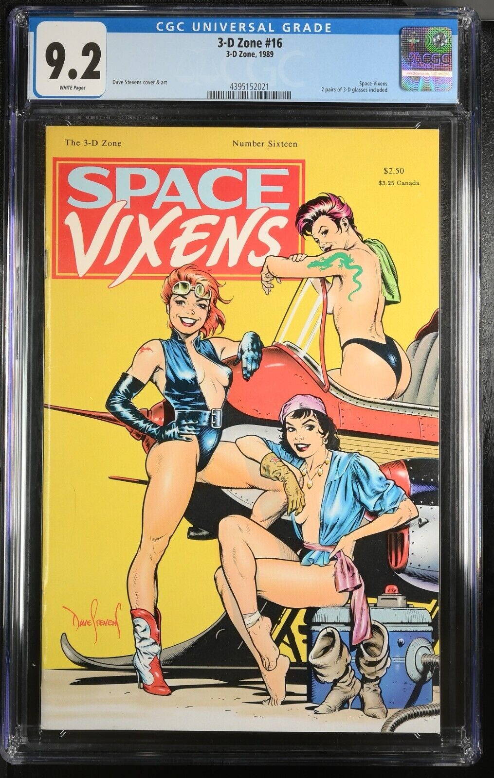 3-D ZONE #16 SPACE VIXENS - CGC 9.2 - WP - NM- DAVE STEVENS GLASSES INCLUDED