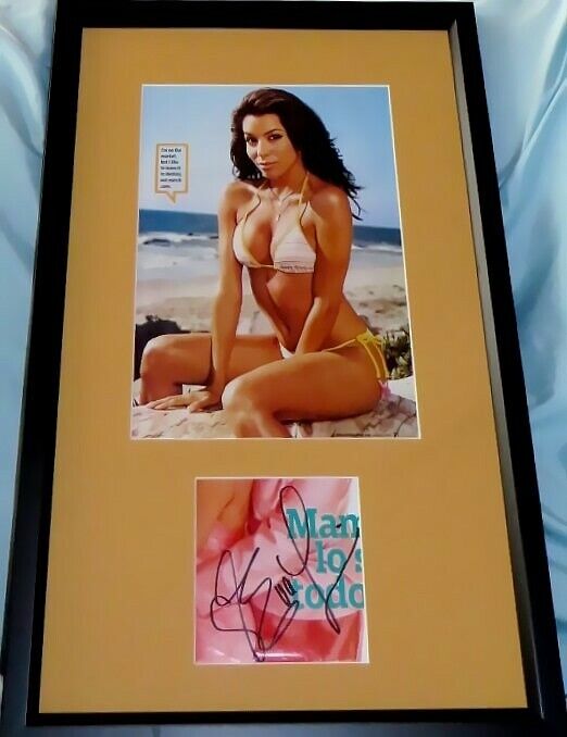 Eva Longoria autograph signed framed with Maxim magazine full page bikini photo