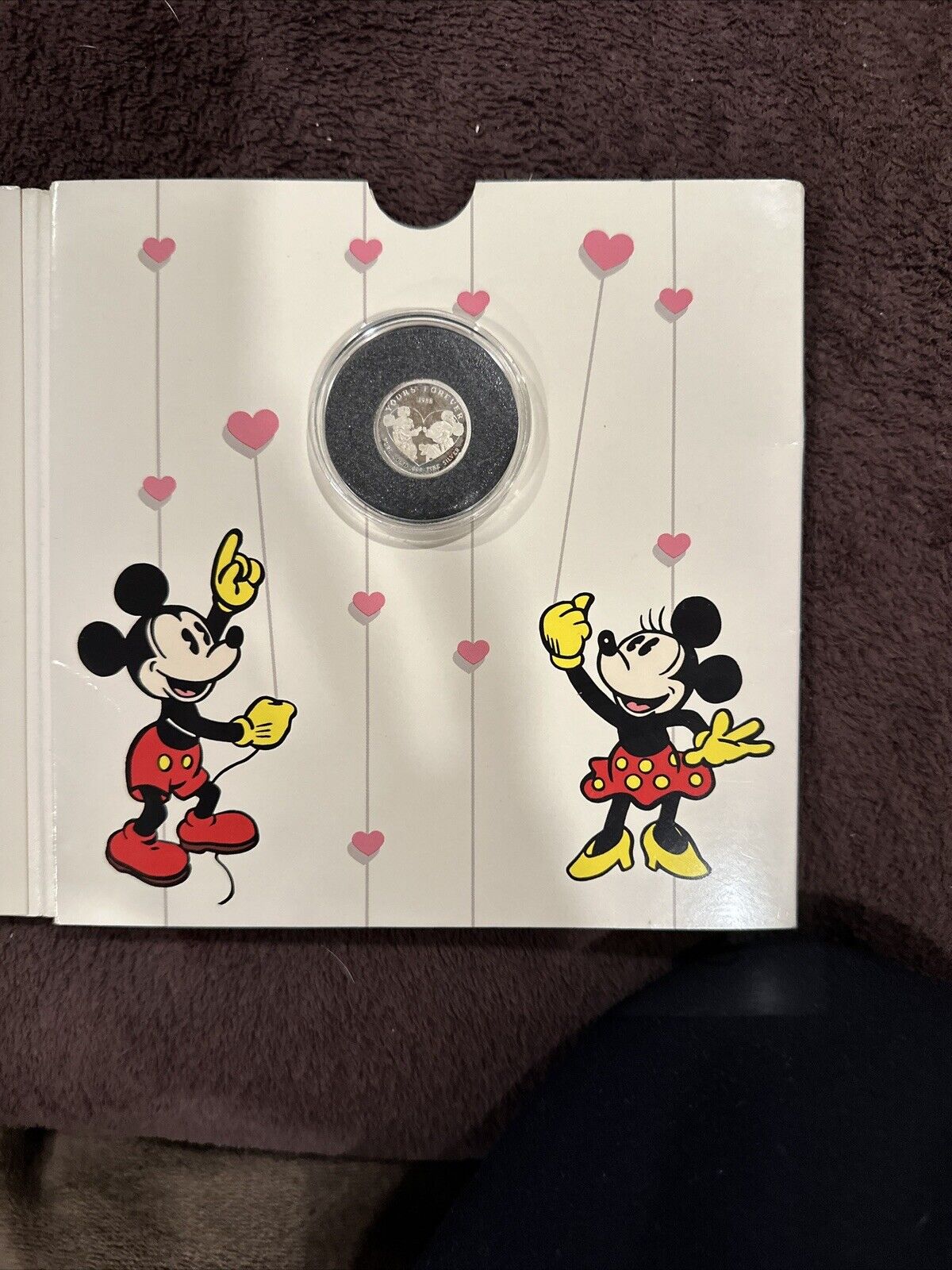 .999 SILVER RARITIES MY LOVE IS YOURS MICKEY & MINNIE MOUSE COIN