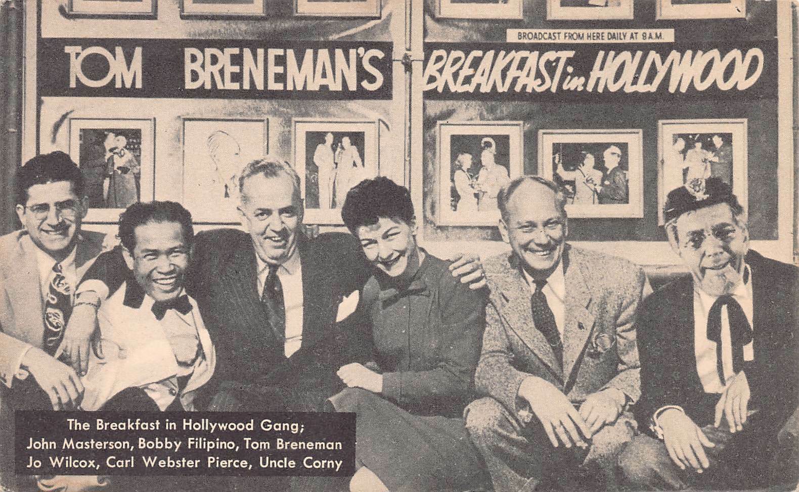 Tom Breneman's Breakfast in Hollywood, Circa 1940's Postcard, Unused
