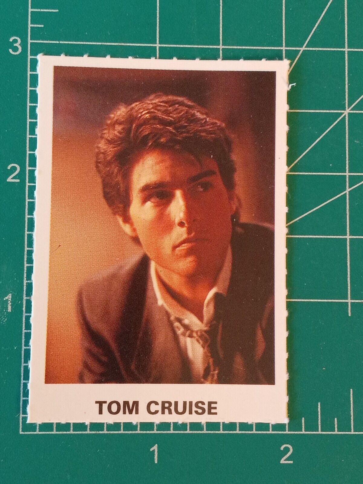 TOM CRUISE rare 1980s Swedish FRIDA pop music & movie magazine insert Card