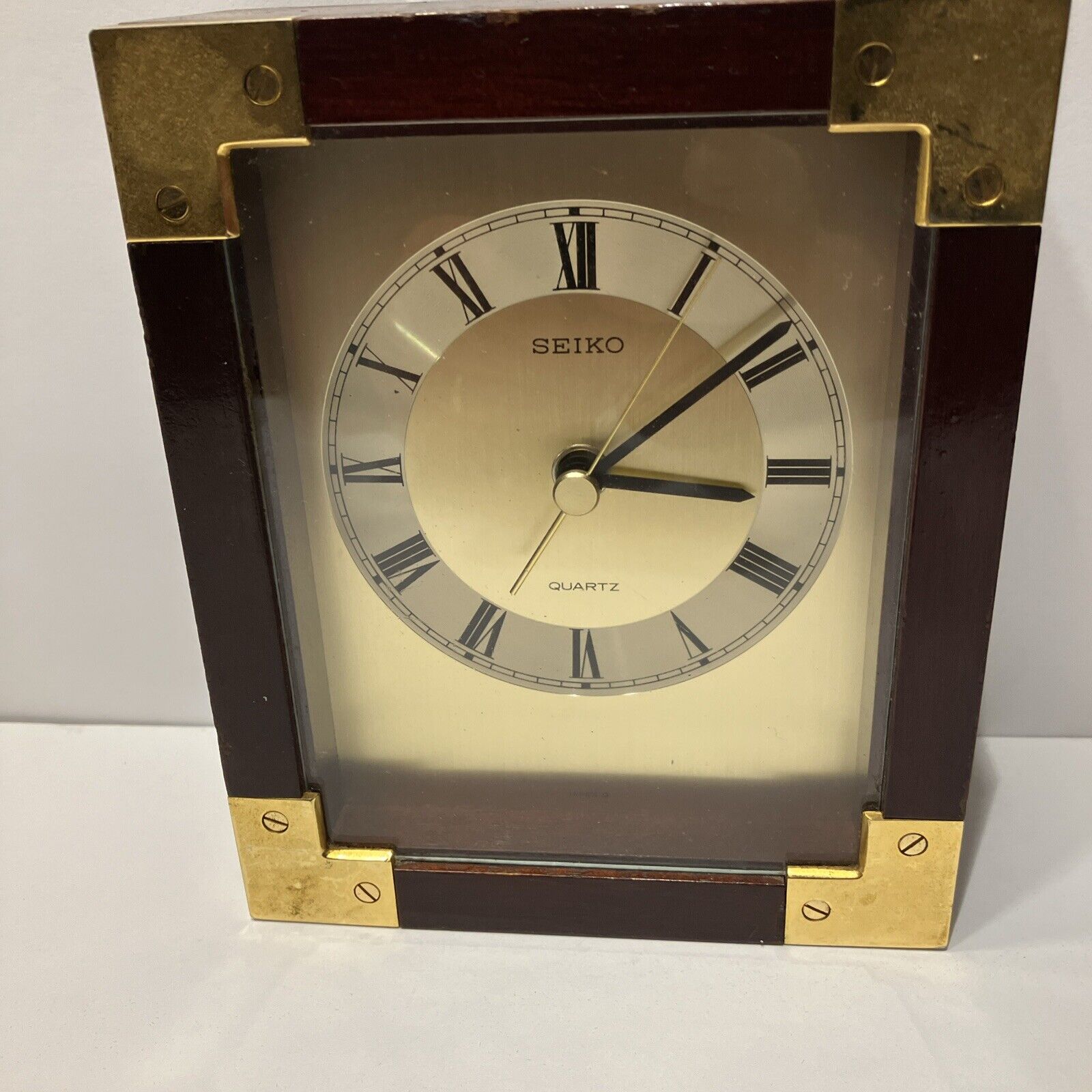 Vintage Seiko Working Wood Tabletop Clock Quartz